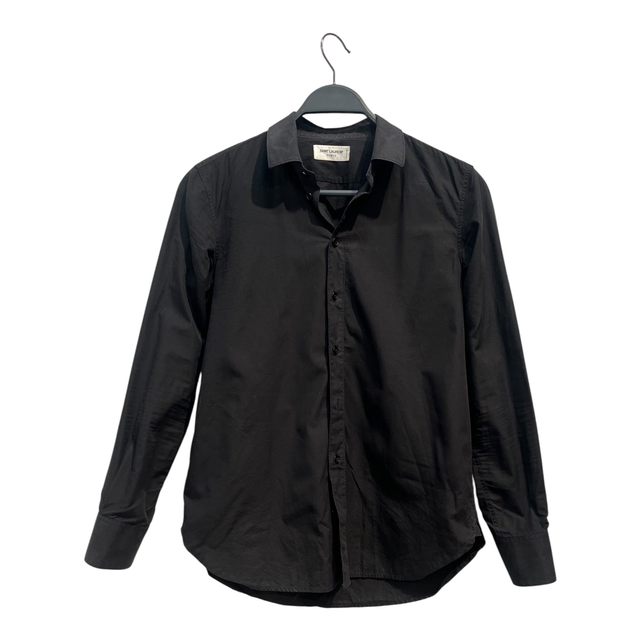 SAINT LAURENT/LS Shirt/38/Cotton/BLK/2023 uniform fit view 1