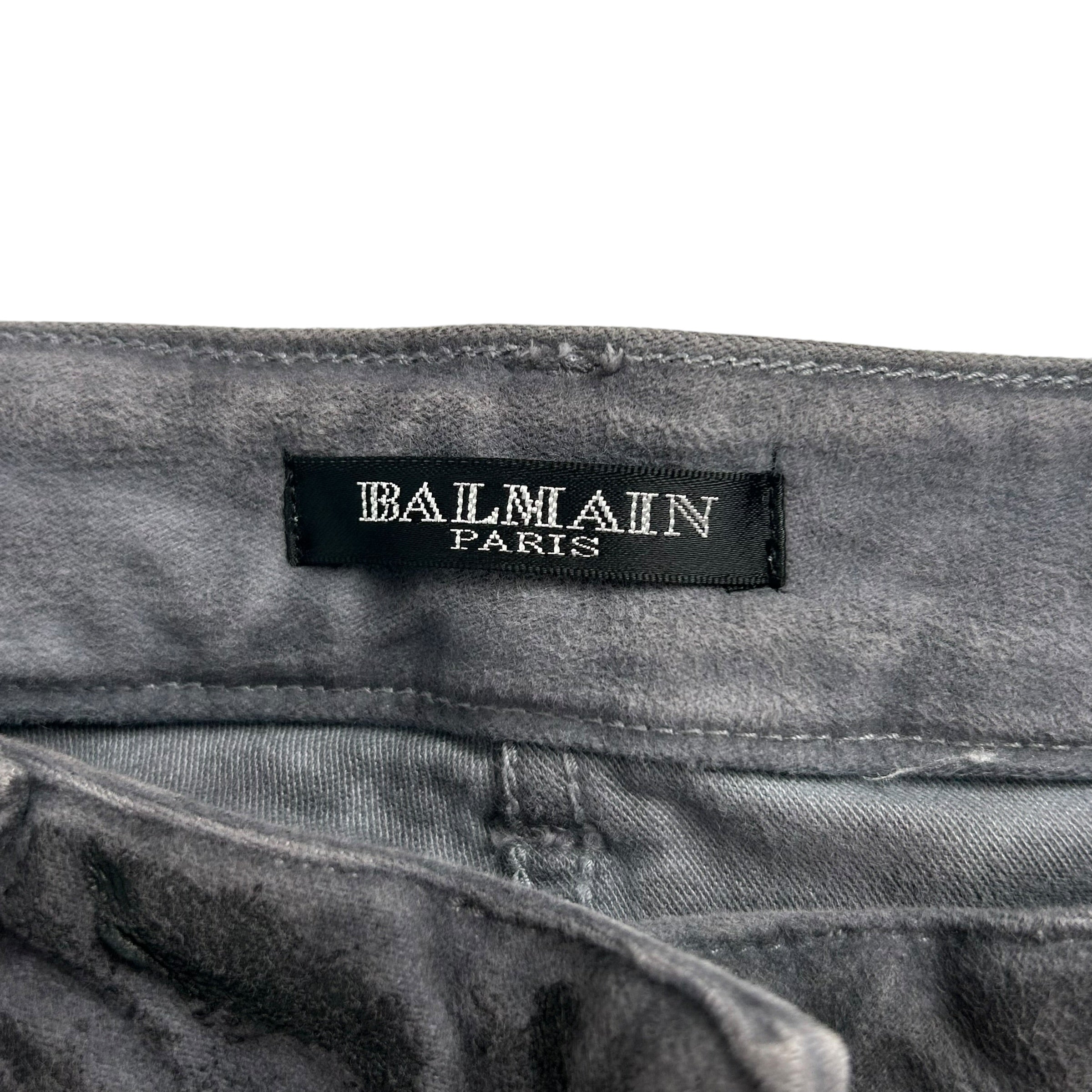 BALMAIN/Bootcut Pants/42/Cotton/IDG/OILWASH view 3