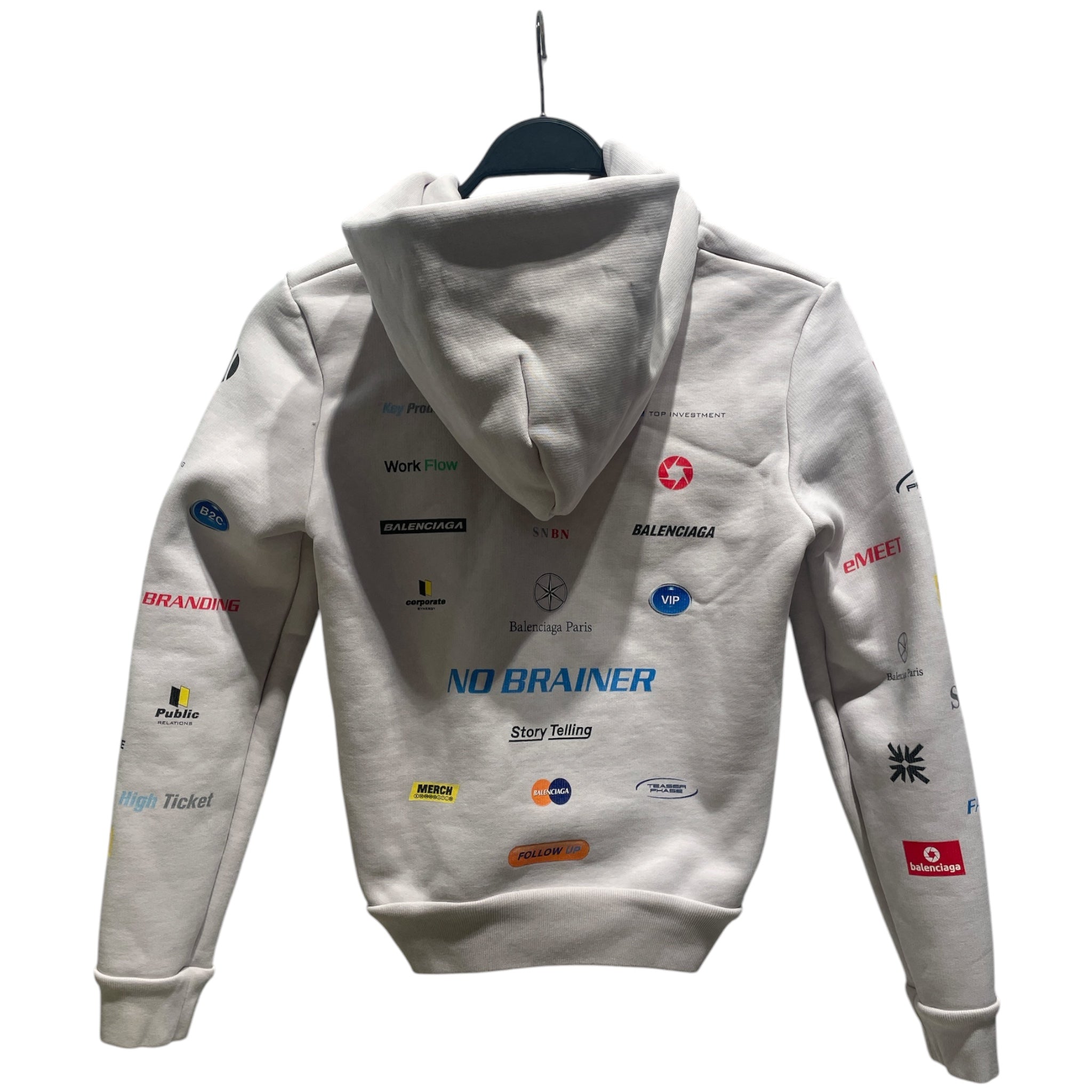 BALENCIAGA/Zip Up Hoodie/S/Graphic/Cotton/GRY/Business Zip Up view 2