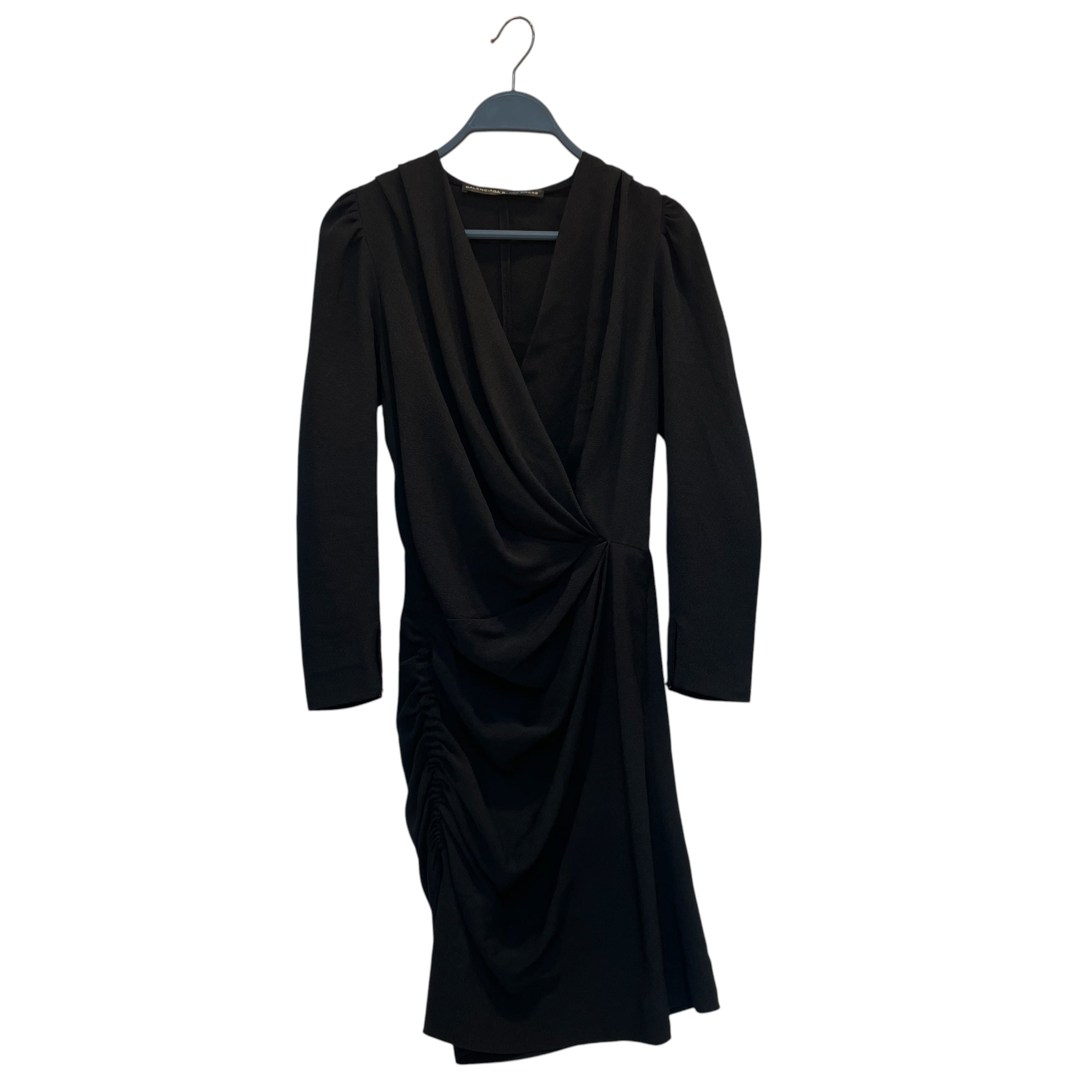 BALENCIAGA/LS Dress/38/Polyester/BLK/ruffle view 1