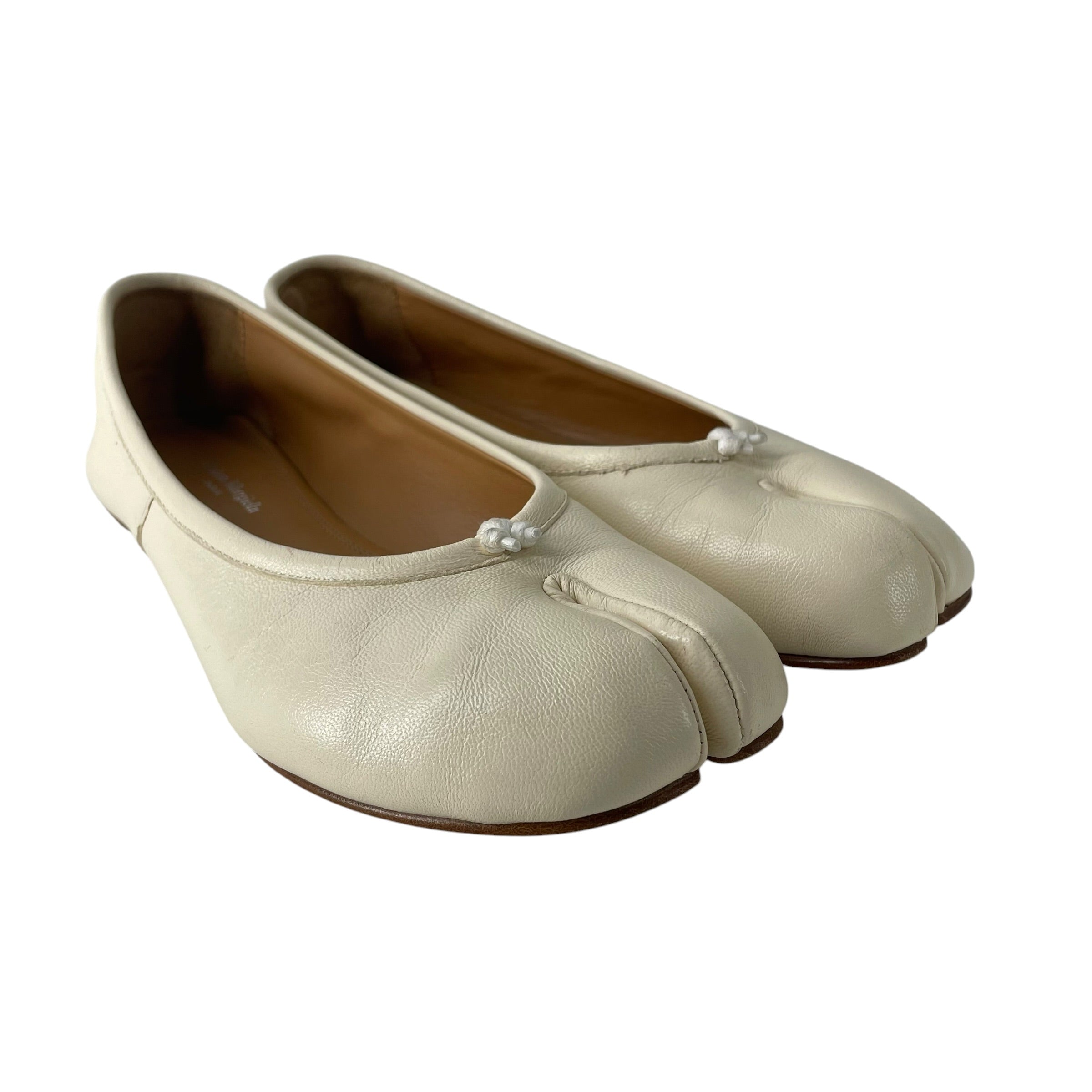 Maison Margiela/Flat Shoes/EU 36/Leather/WHT/BALLET TABI FLAT view 2