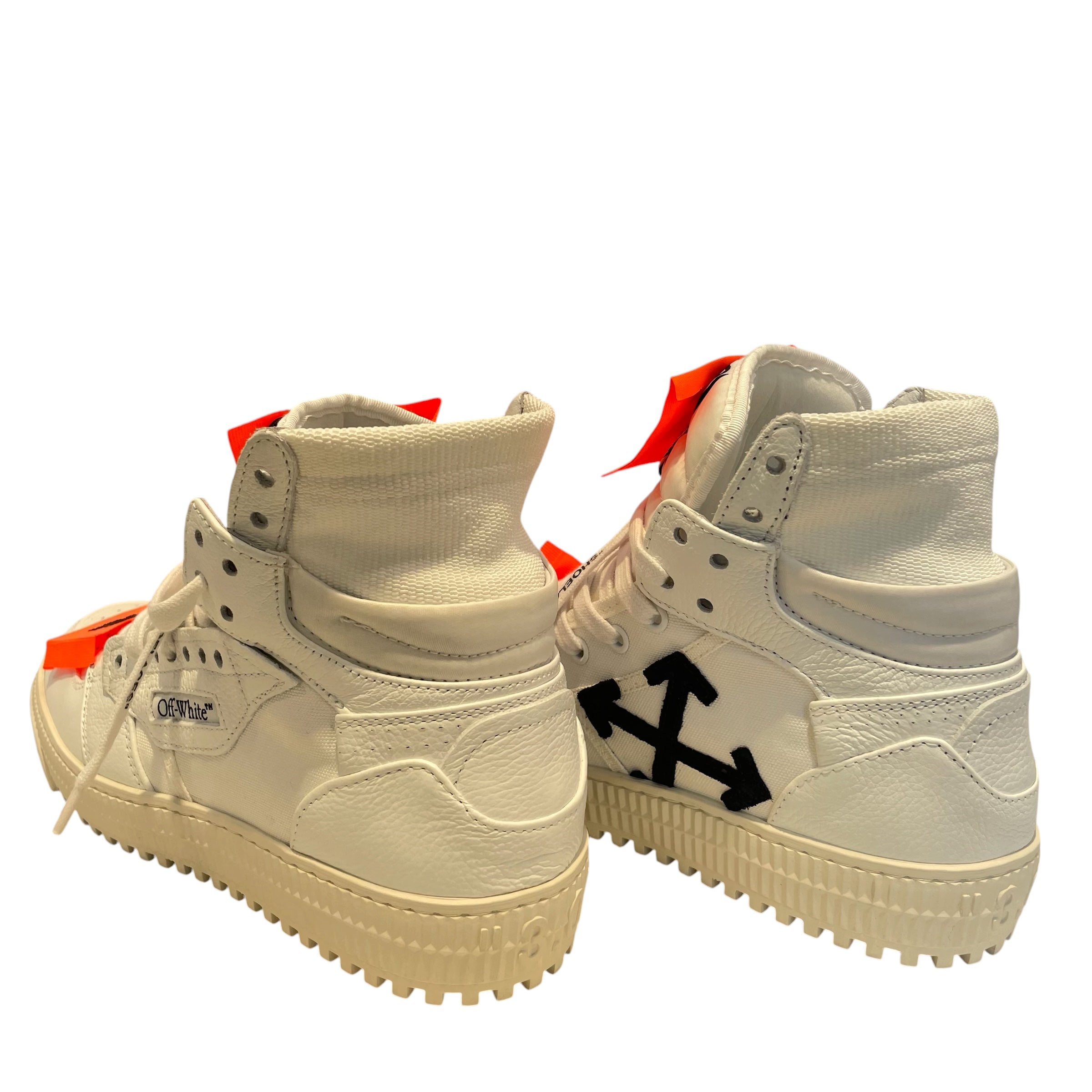 OFF-WHITE/Hi-Sneakers/EU 40/Leather/WHT/3.0 court calf orn/wht grn tag view 2