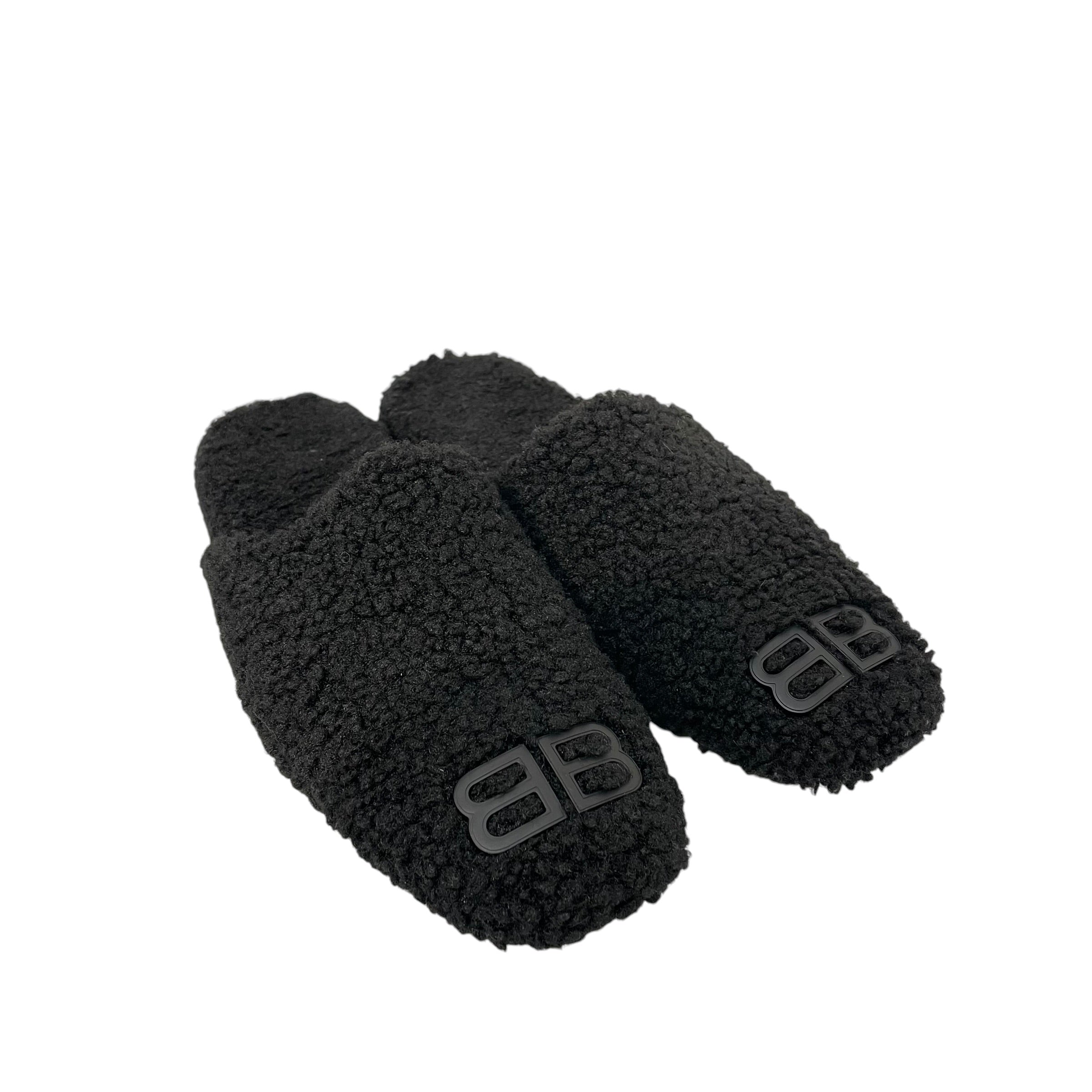 BALENCIAGA/Sandals/EU 38.5/Fur/BLK/Cosy BB view 1