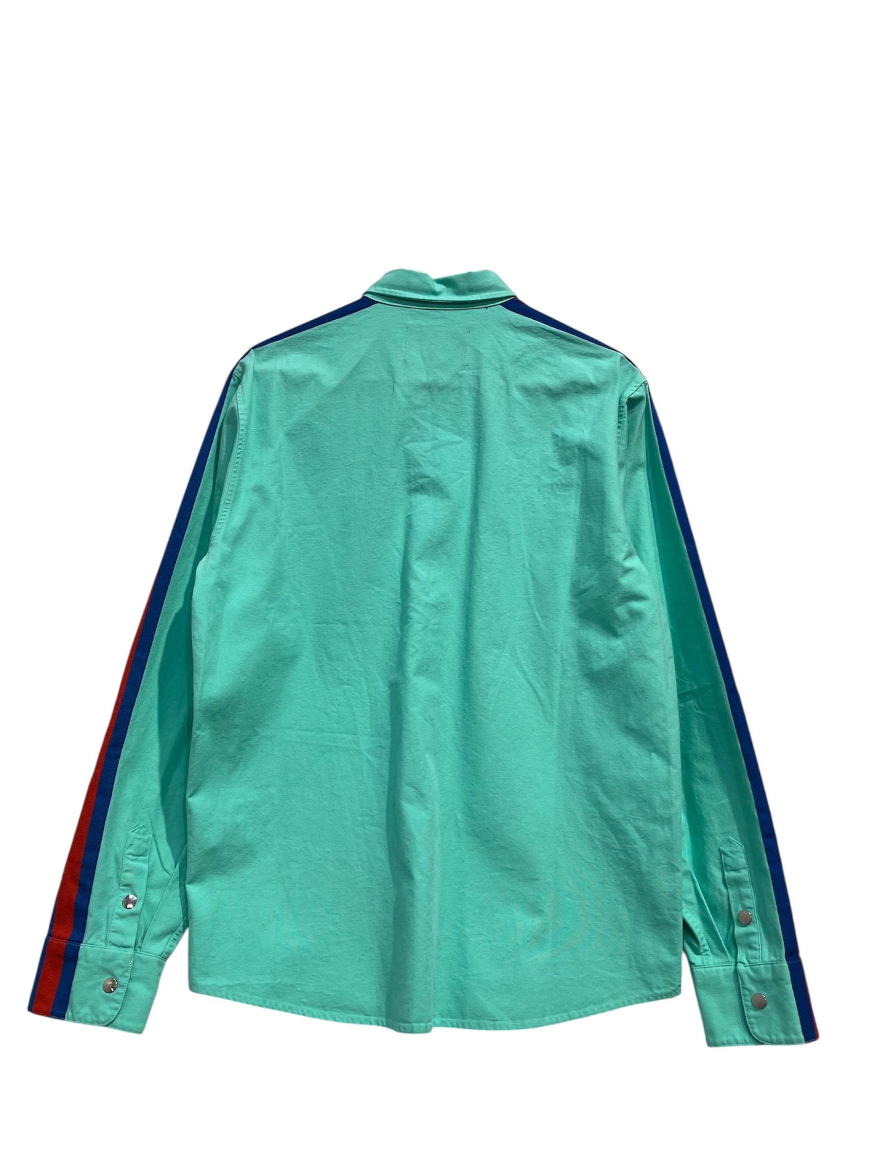 DENIM TEARS/LS Shirt/M/Cotton/GRN/Racing Stripe Down Sleeve view 2