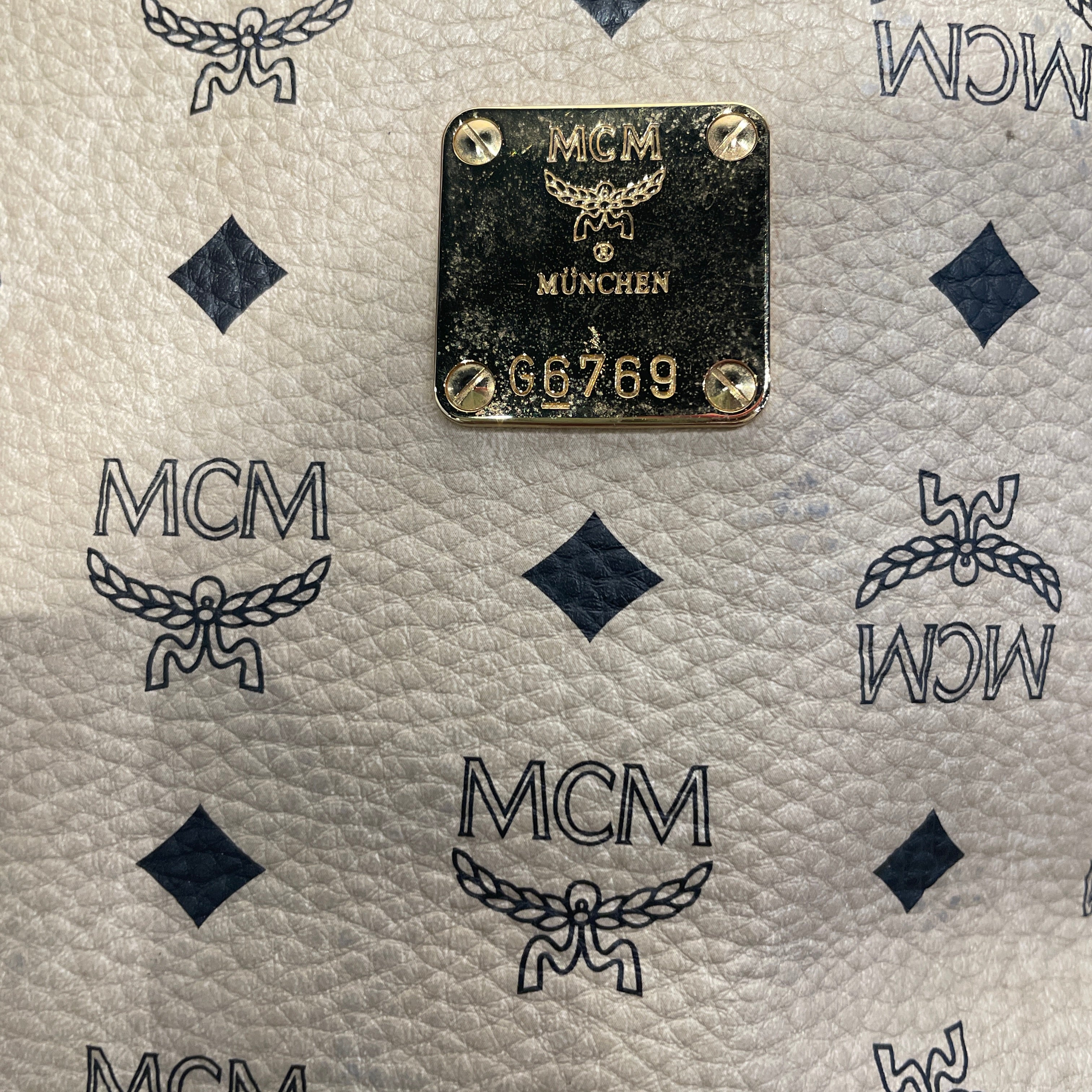 MCM/Tote Bag/Monogram/Leather/CRM/ view 4