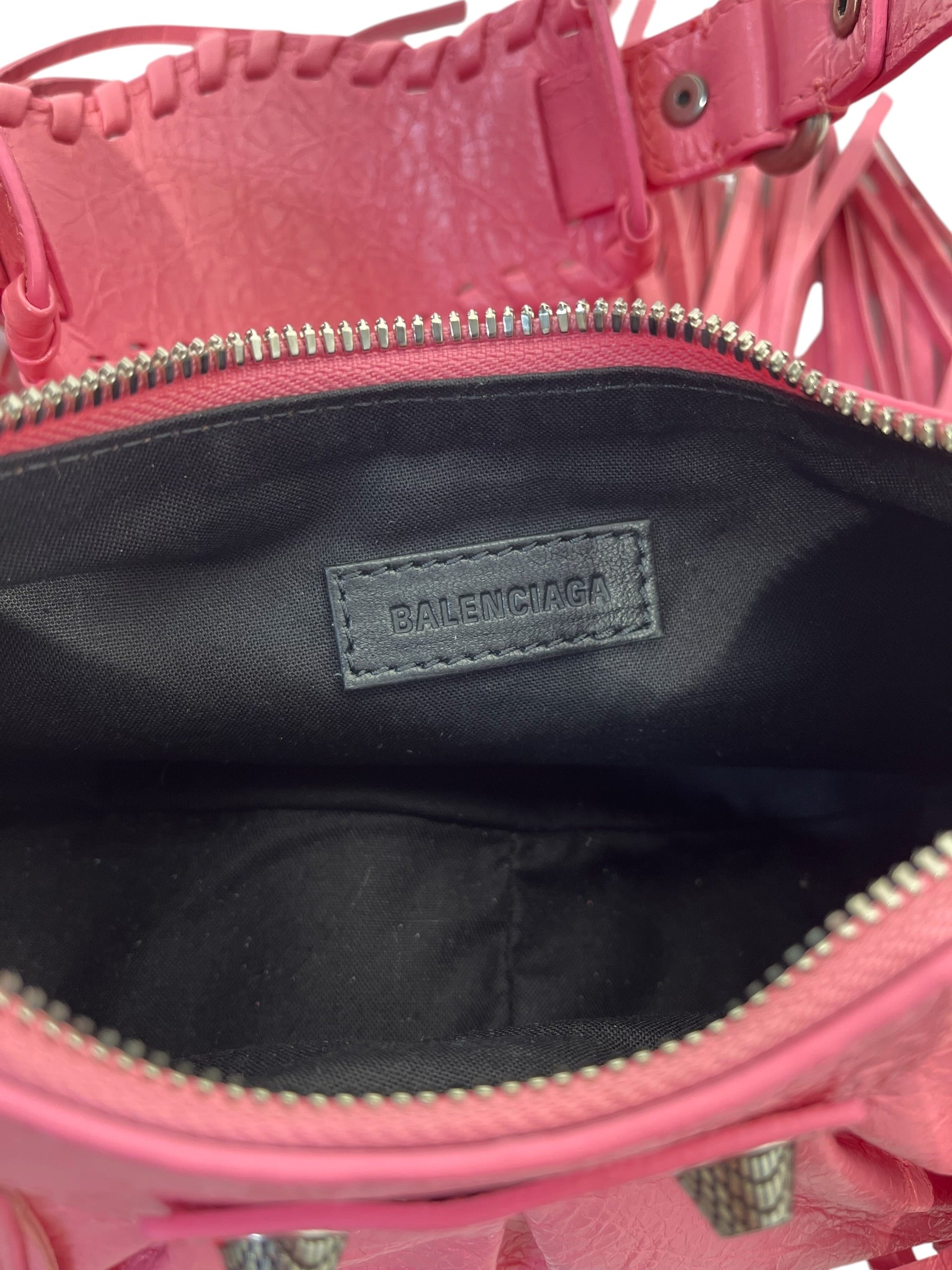 BALENCIAGA/Hand Bag/Lambskin/PNK/Le cagole Fringe shoulder bag view 6