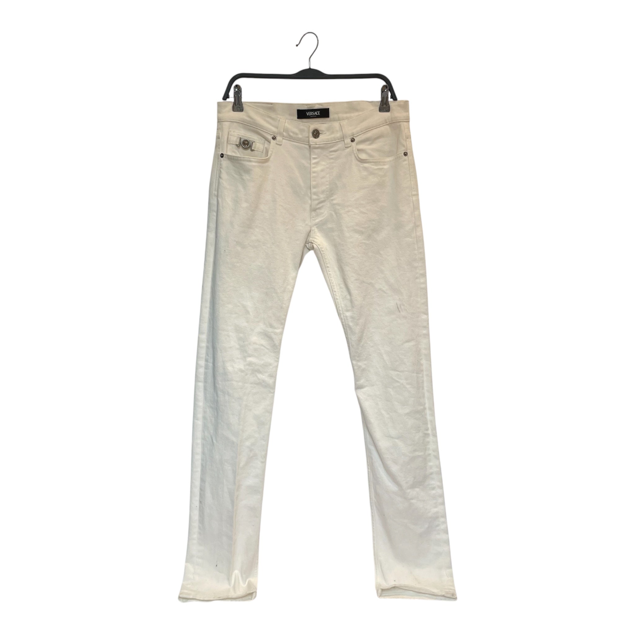VERSACE/Slacks/32/Denim/WHT/versace denim white view 1