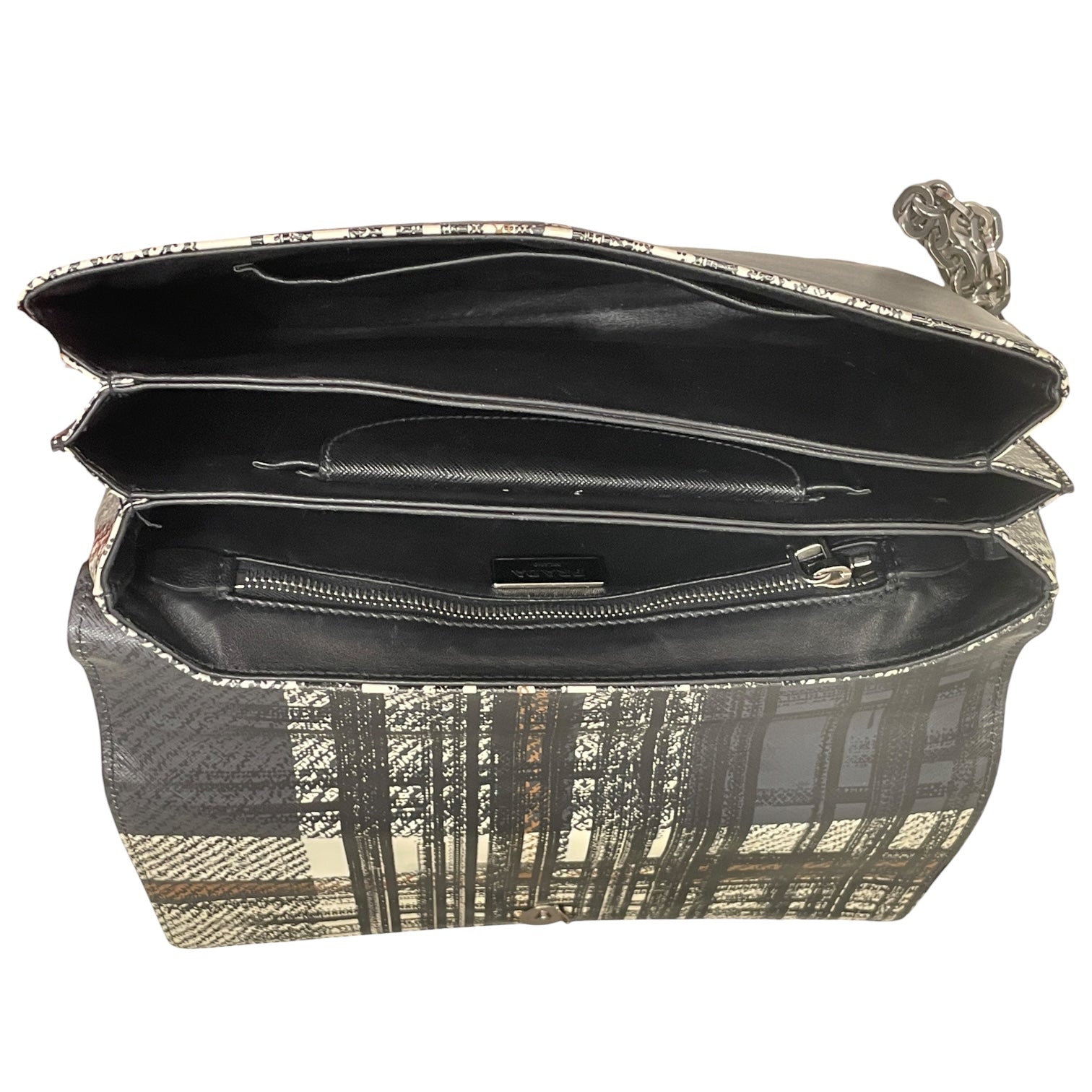 PRADA/Cross Body Bag/Stripe/Leather/MLT/SAFFIANO LEATHER CHAIN STRAP view 4