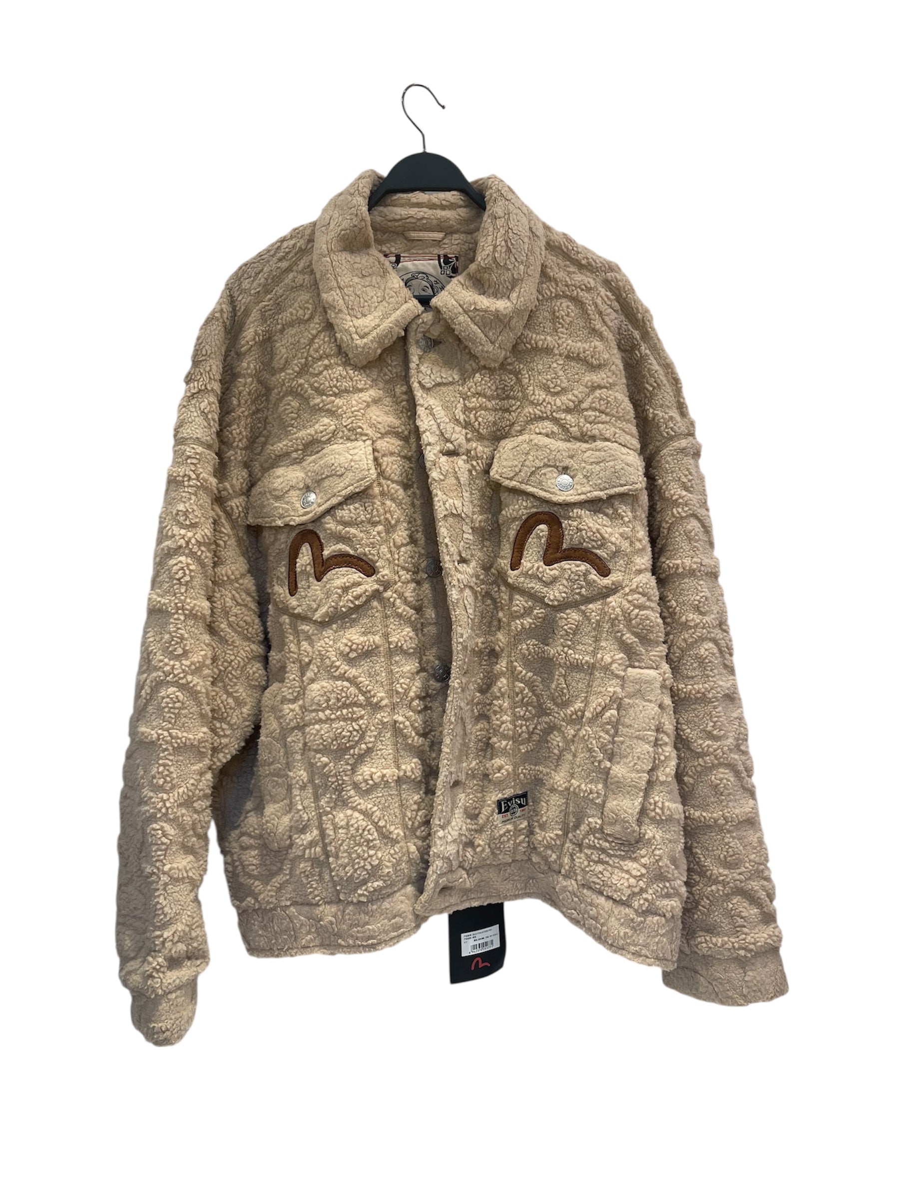 EVISU/Fleece Jkt/XXL/Polyester/CRM/JACQUARD FLUFFY view 1