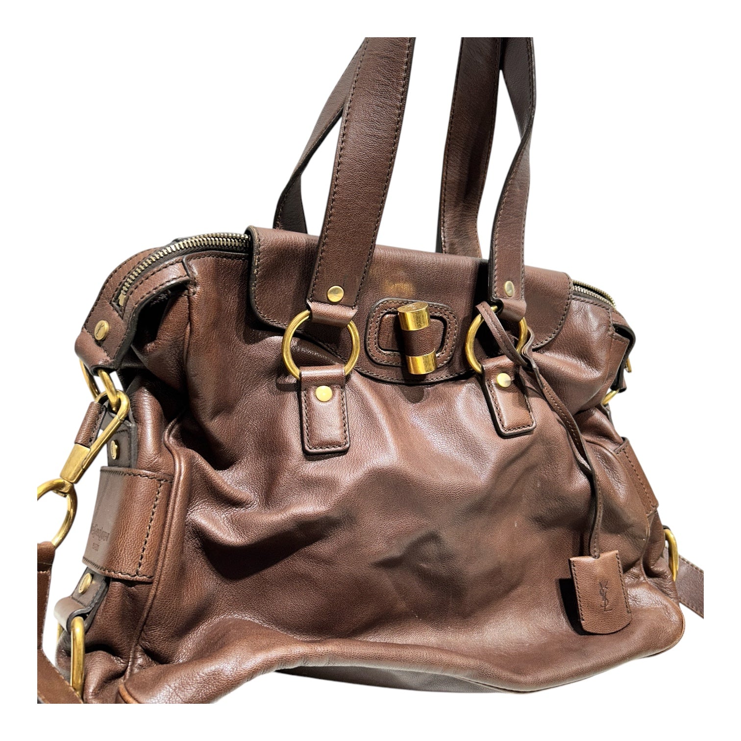 YVES SAINT LAURENT/Cross Body Bag/BRW/GOLD HRDWRE TWIST BUCKLE view 6