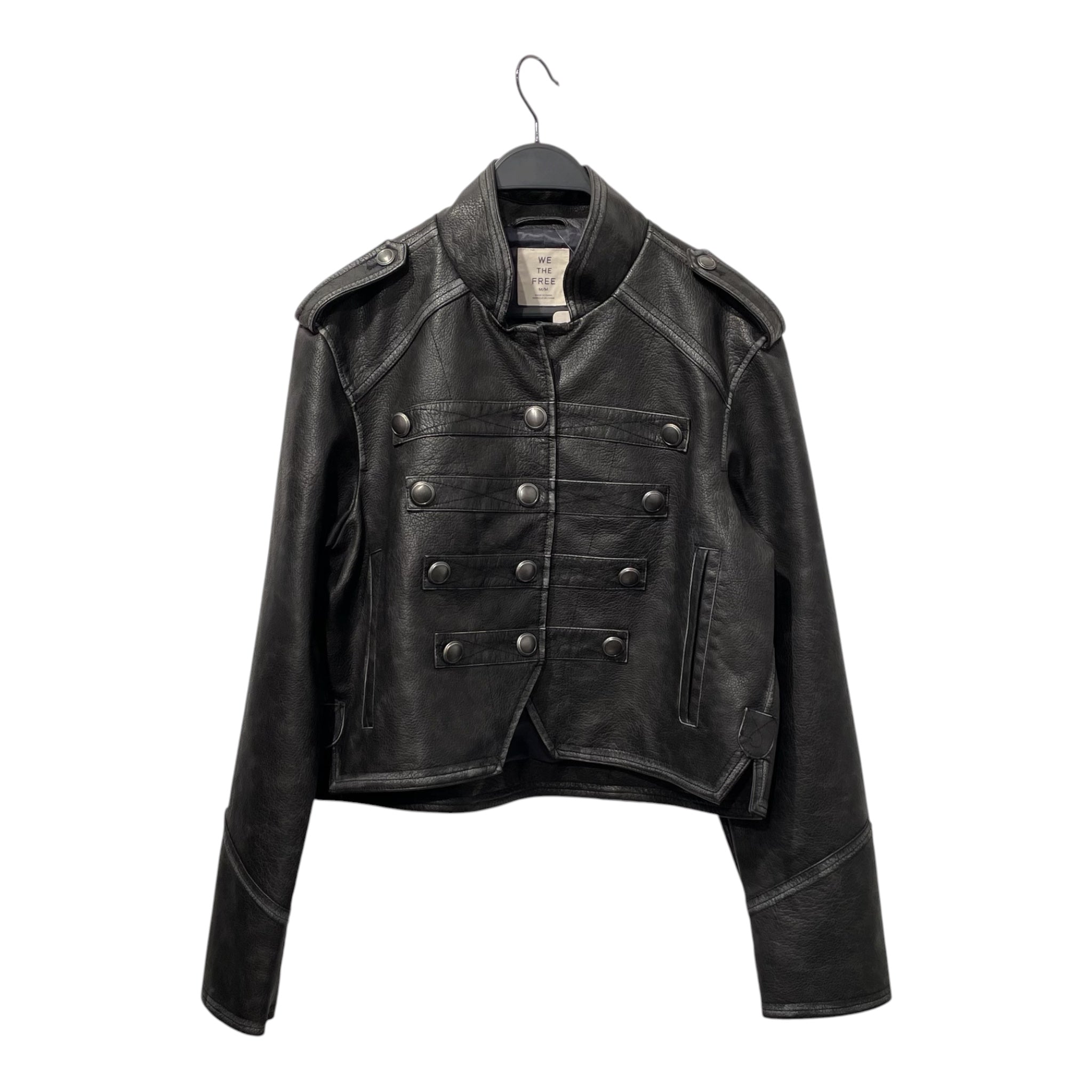 Free People/Jacket/M/BLK/ryland vegan band jacket view 1