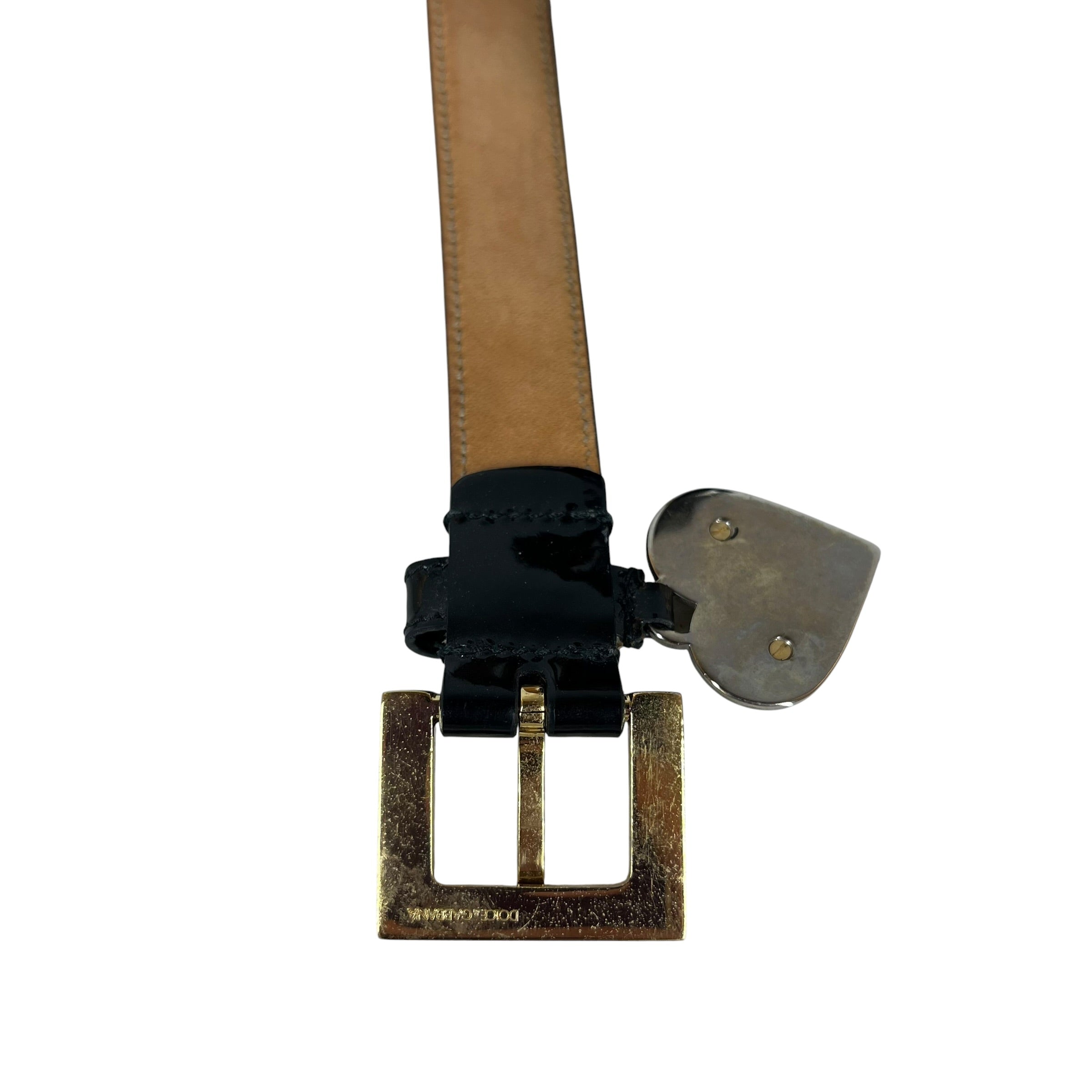 DOLCE&GABBANA/Belt/Leather/BLK/HEART CHARM BELT view 2
