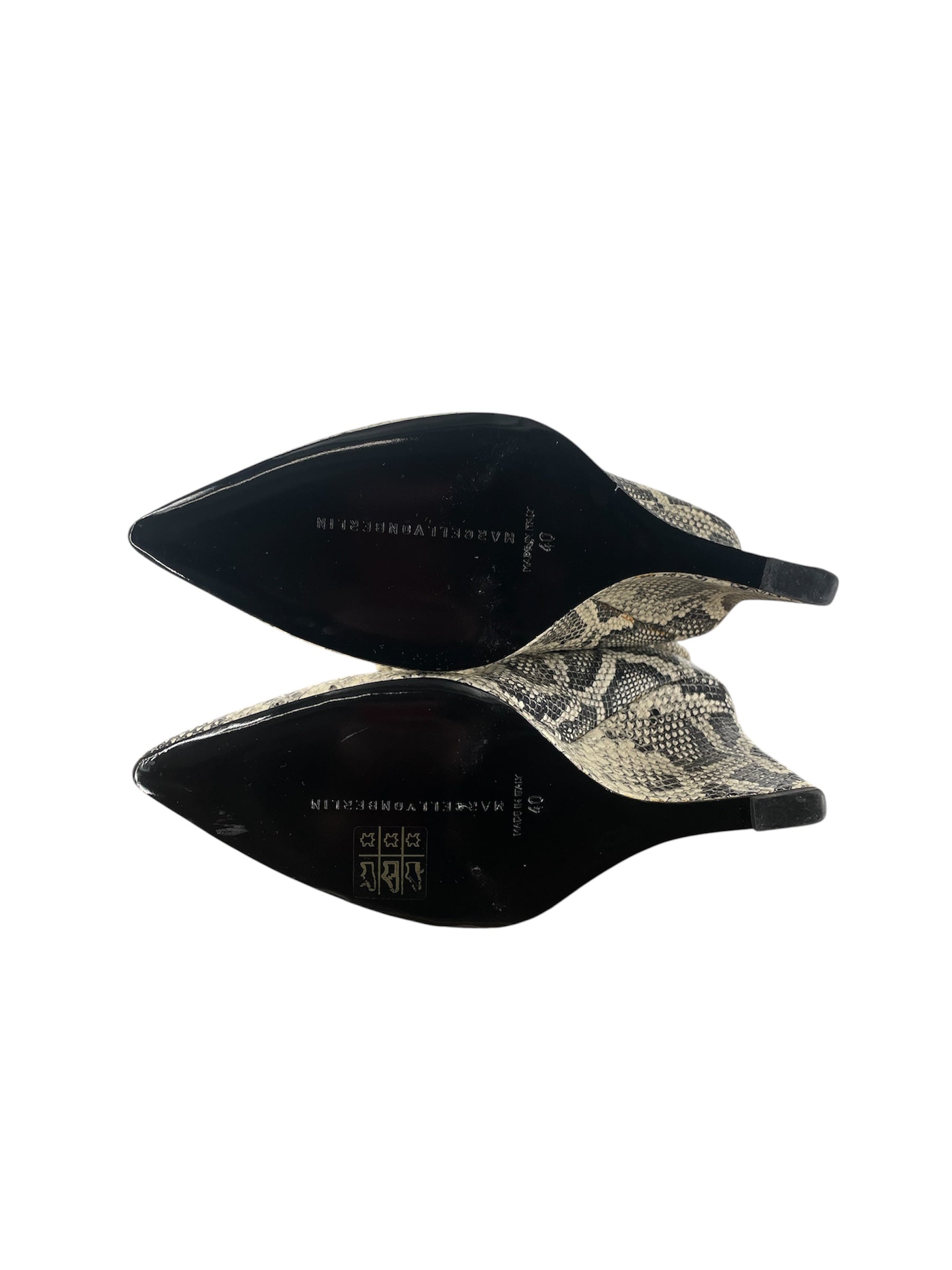 MARCELL VON BERLIN/Boots/UK 5.5/Animal Pattern/Leather/CRM/SNAKE SKIN WEDGE SLOUCH BOOTS view 3