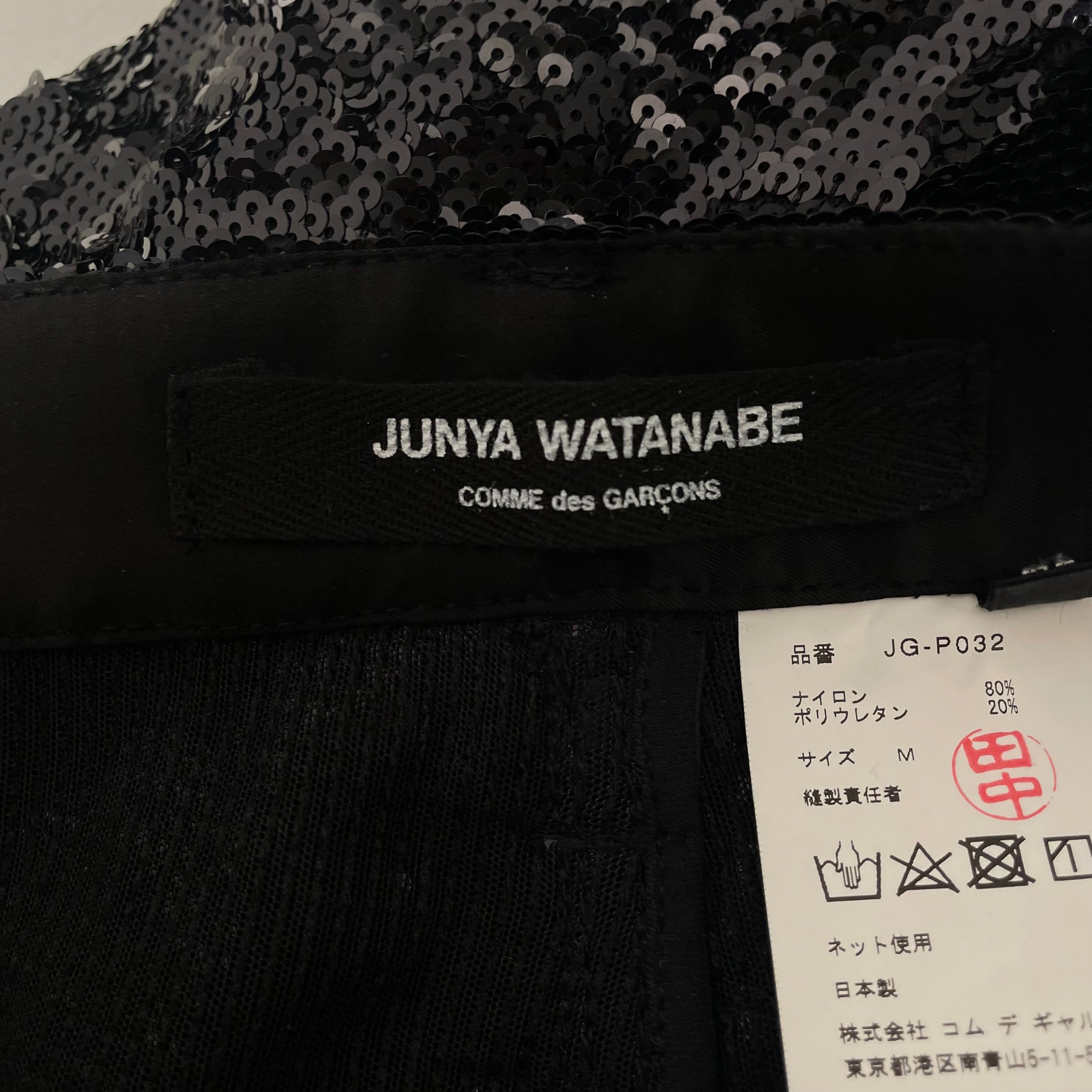 JUNYA WATANABE COMME des GARCONS/Straight Pants/M/Glitter/BLK/Sequin Pants view 4