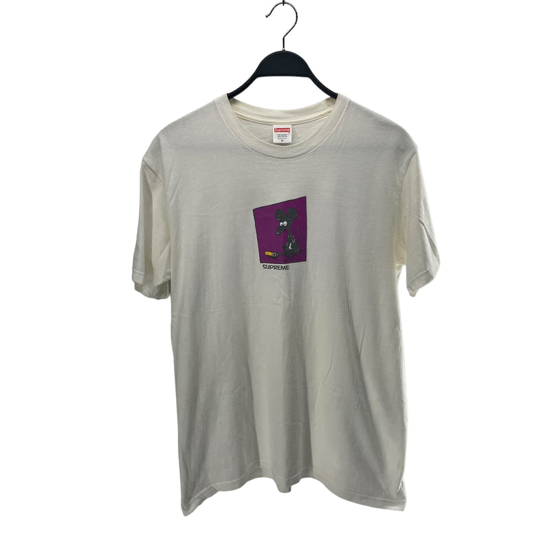 Supreme/LACOSTE/T-Shirt/M/Cotton/WHT/Graphic/MOUSE CIGARETTE