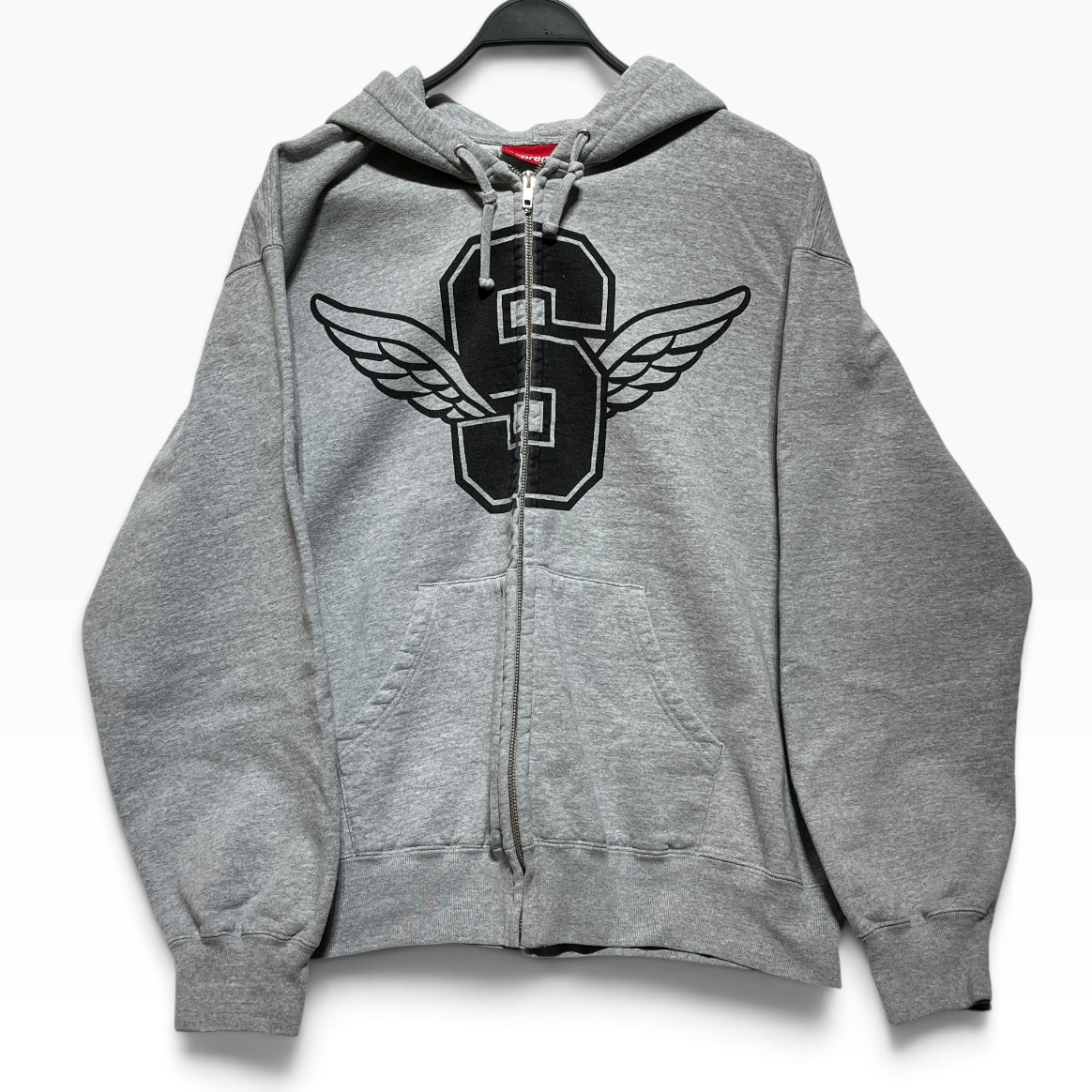 Supreme/Zip Up Hoodie/L/Cotton/GRY/WINGED S LOGO view 1