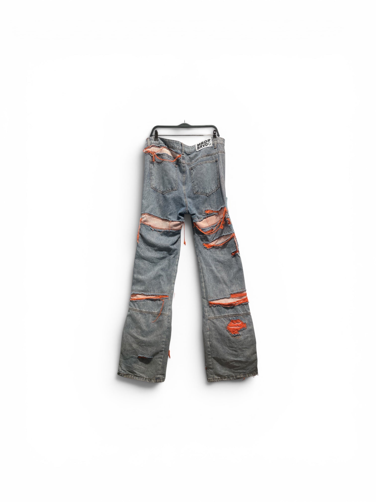 WHO DECIDES WAR/Pants/36/Denim/BLU/Orang Patch Thermal Distressed view 2