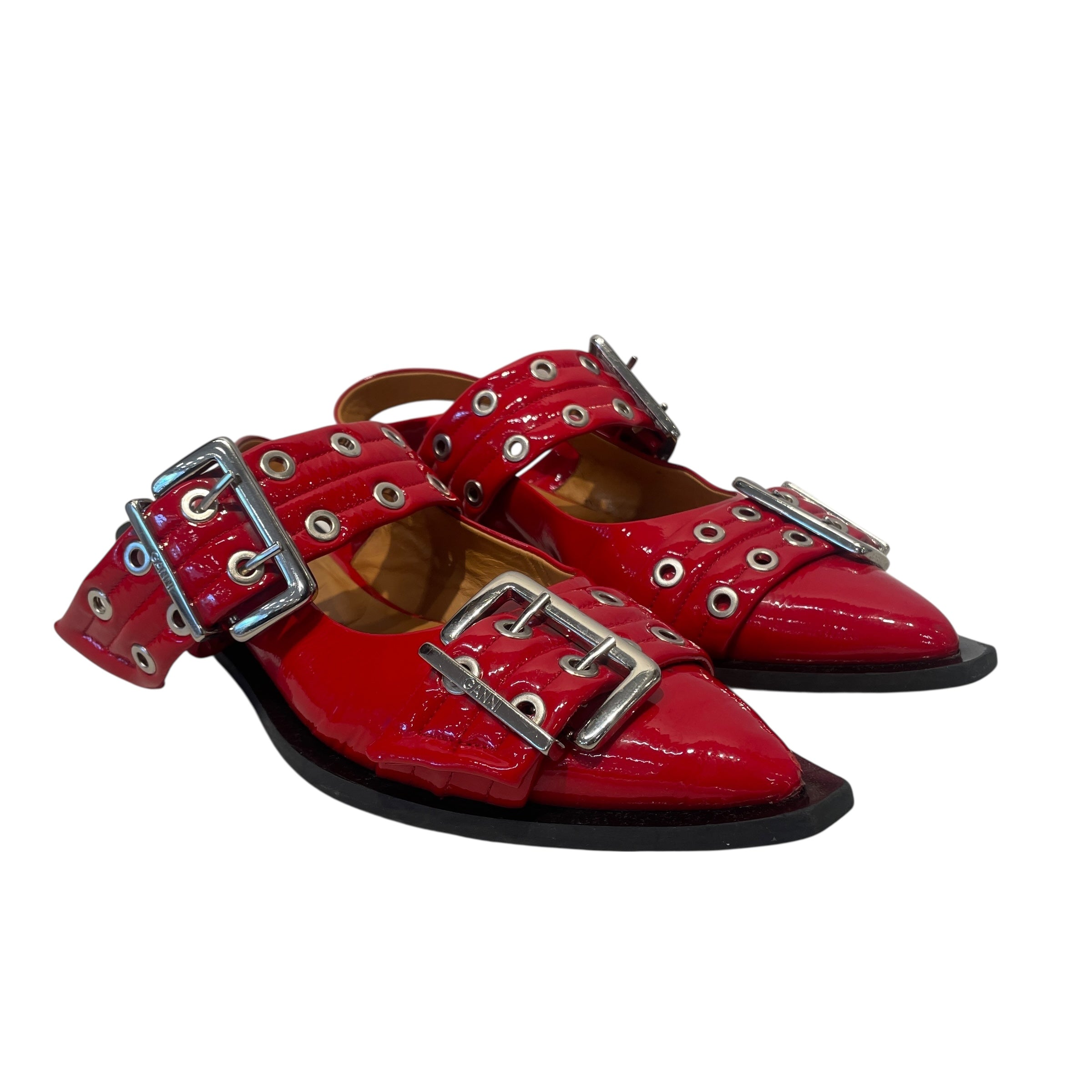 GANNI/Flat Shoes/EU 39/Leather/RED/BALLERINA MULES view 1
