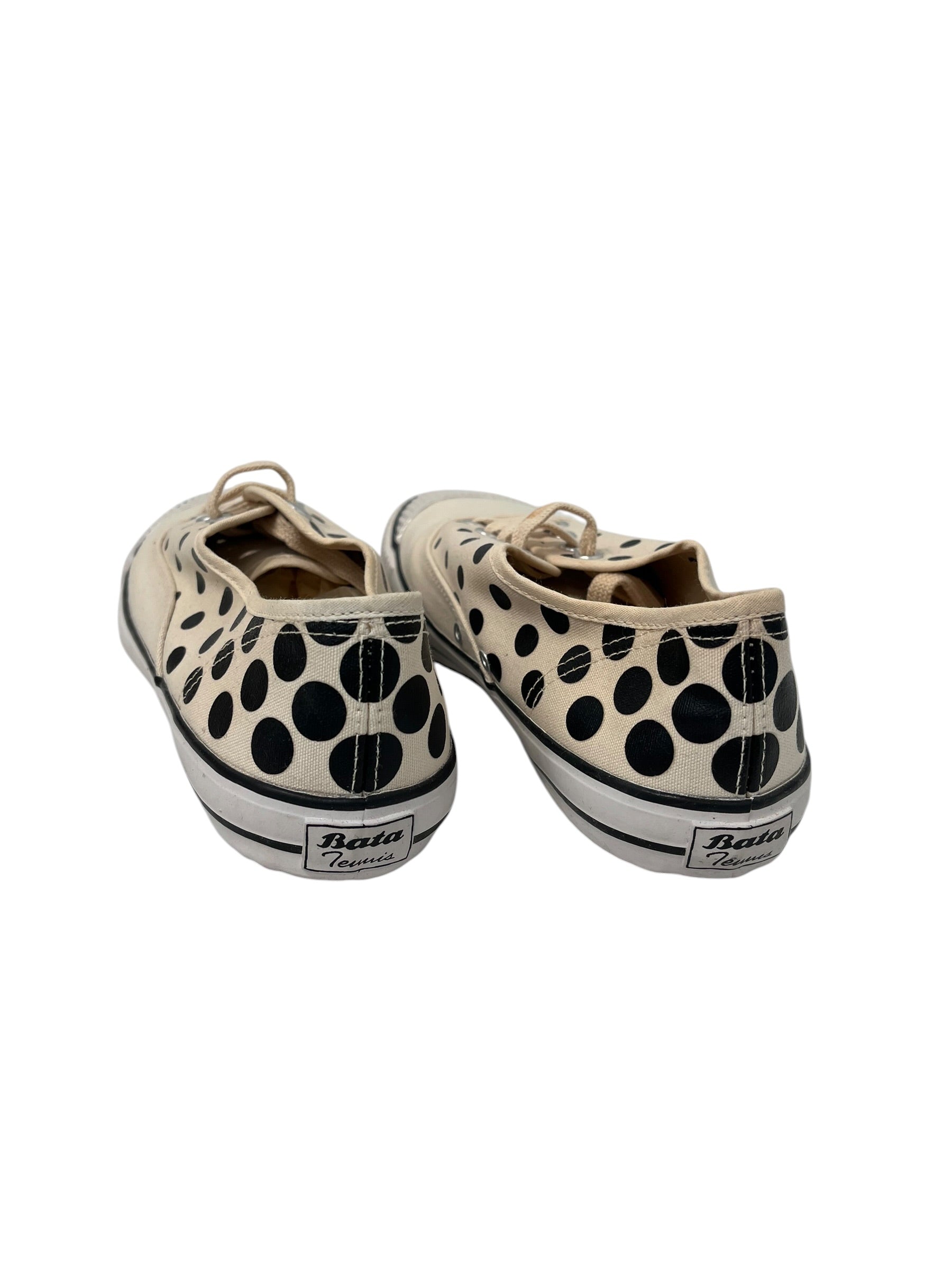 BATA/COMME des GARCONS/Low-Sneakers/US 6/Polka dot/CRM/TENNIS RIGE TOE BOX 6 view 2