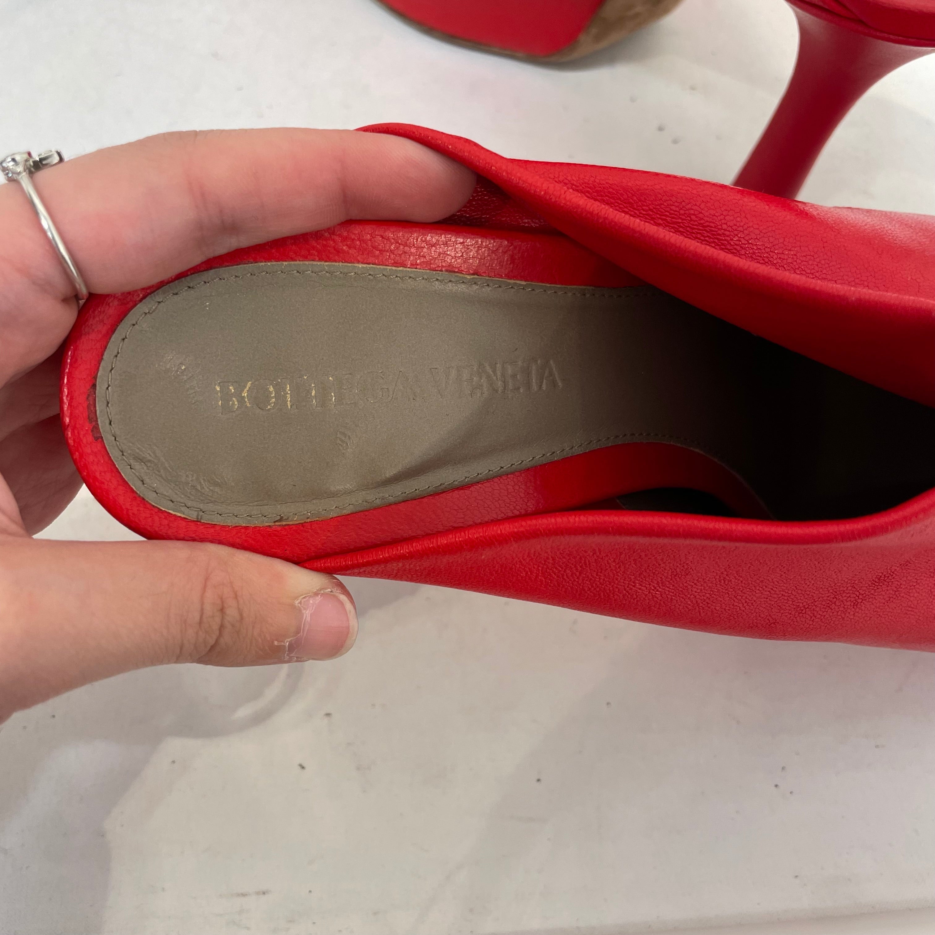 BOTTEGA VENETA/Heels/EU 37/Leather/RED/Mules view 3