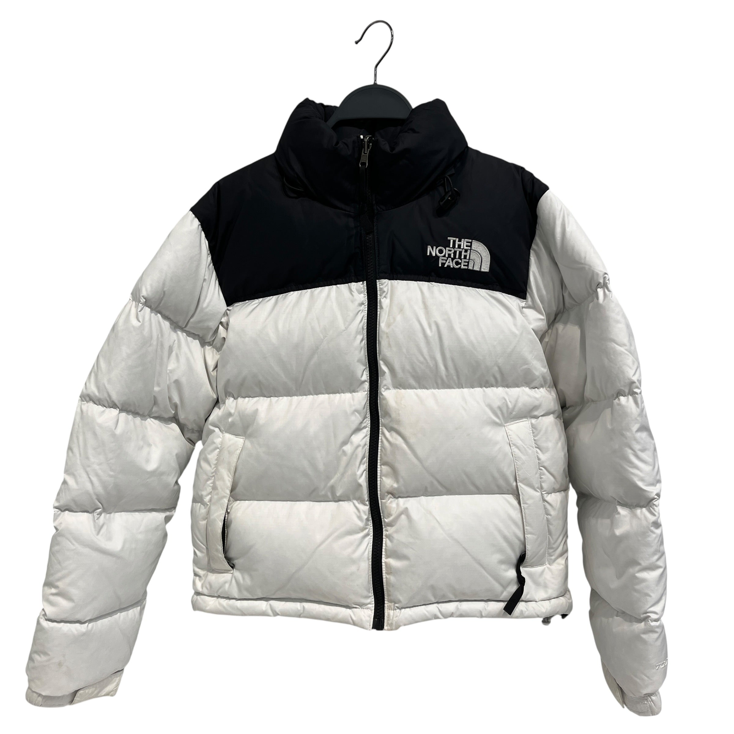 THE NORTH FACE/Puffer Jkt/S/Border/Nylon/WHT/Single Breasted/Panda Nuptse Jacket view 1