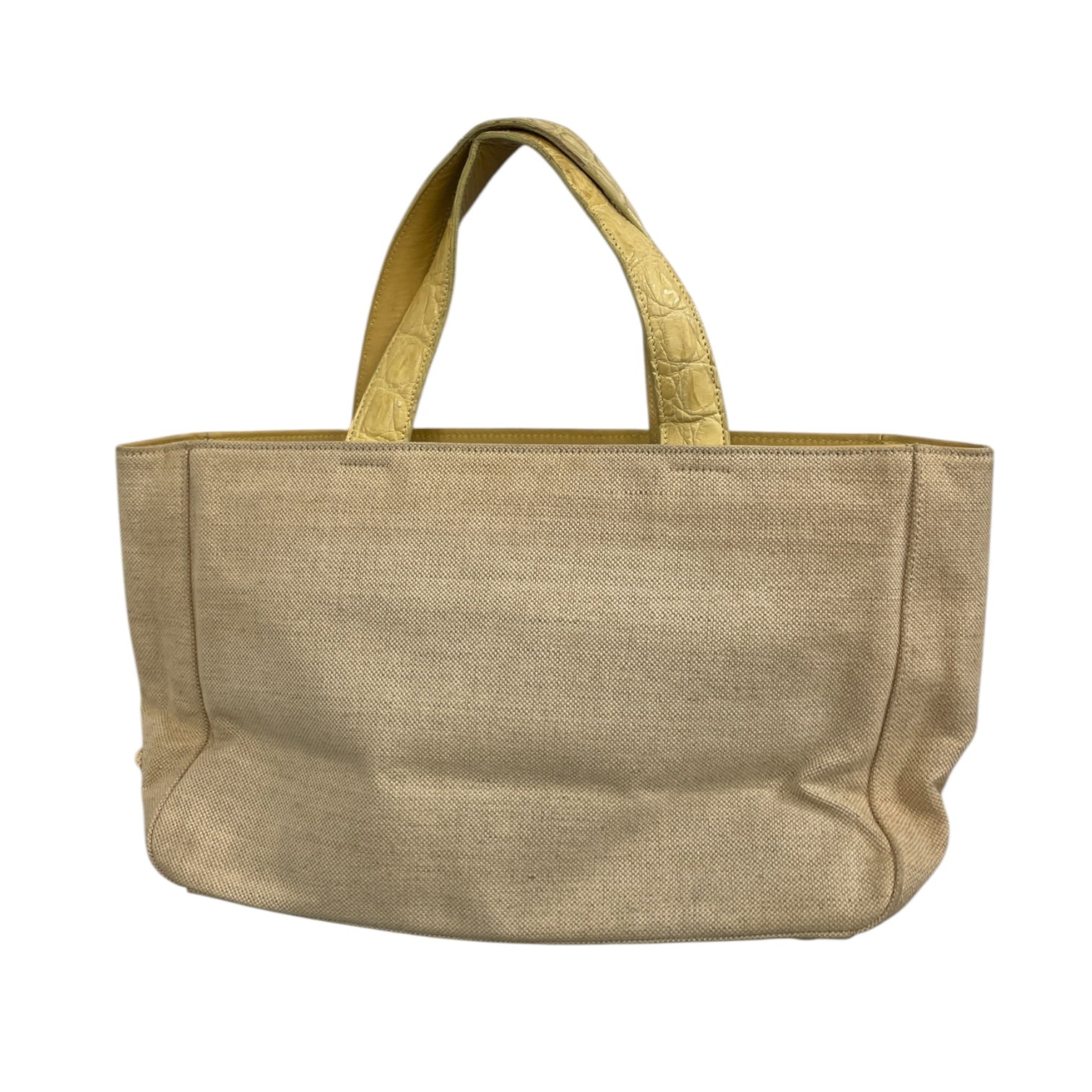 PRADA/Hand Bag/Tweed/CRM/Enameled Metal Triangle Phenix view 2