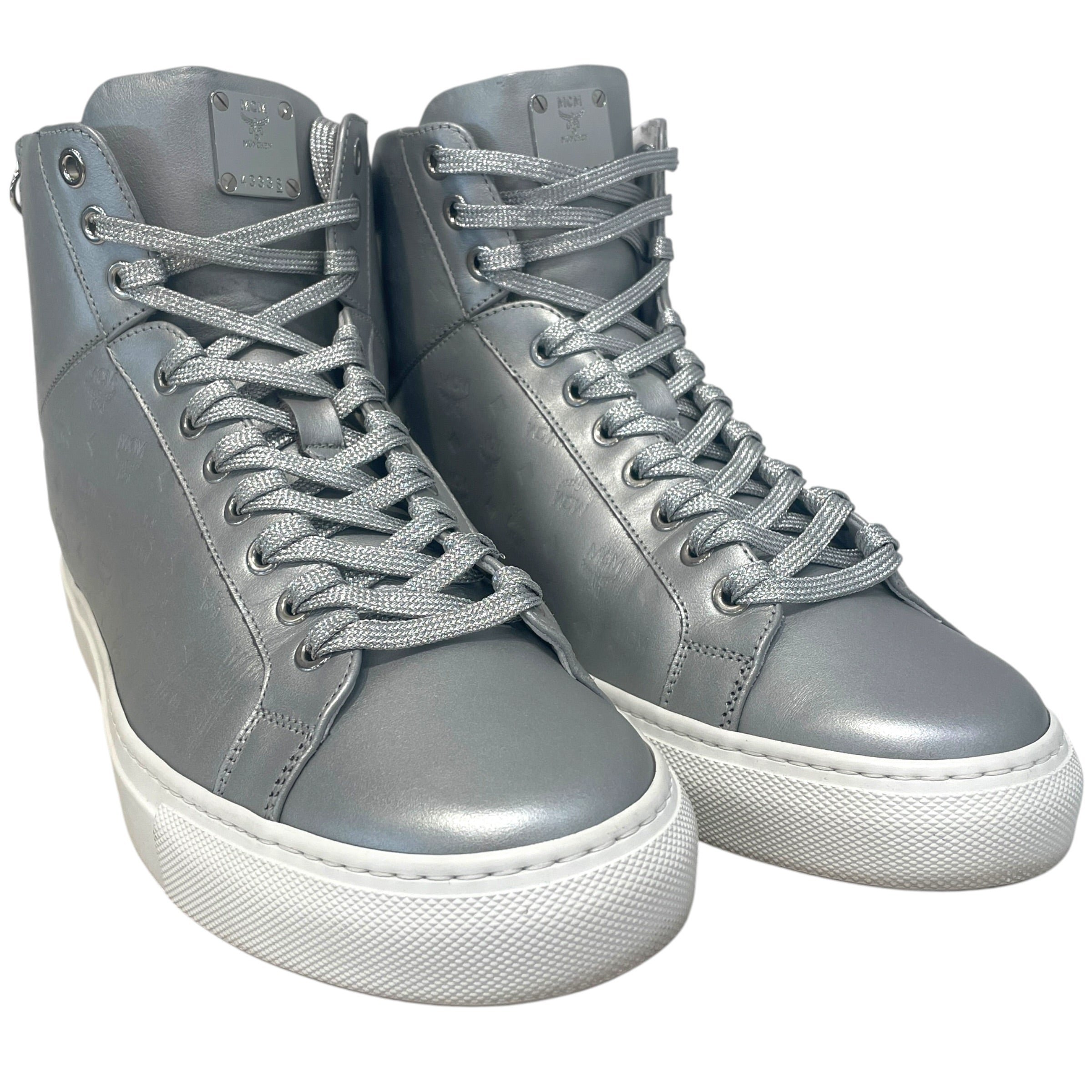 MCM/Hi-Sneakers/EU 42/Monogram/Leather/SLV/Silver Visetos High Sneaker view 1