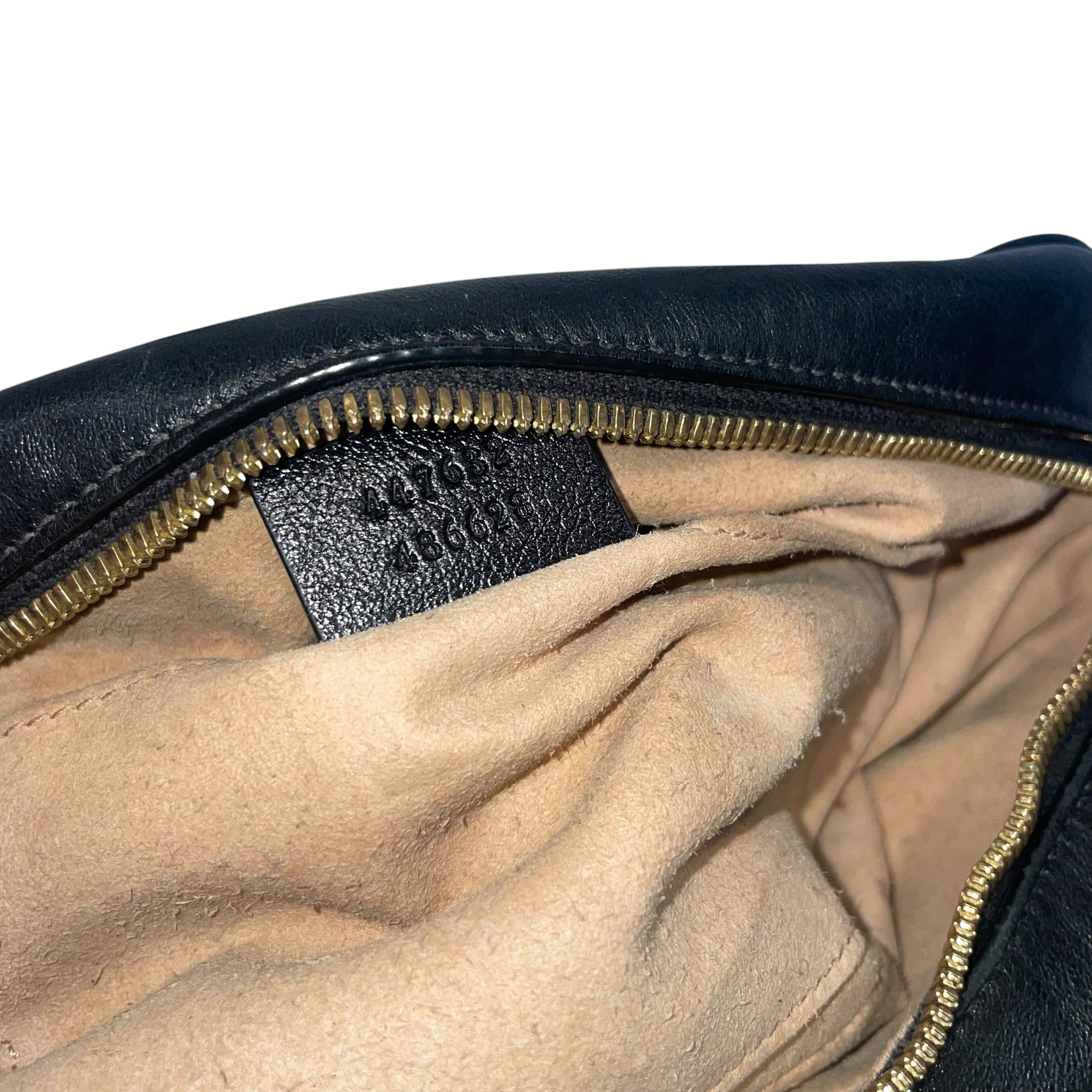 GUCCI/Cross Body Bag/Monogram/KHK/gold hardware on front view 5
