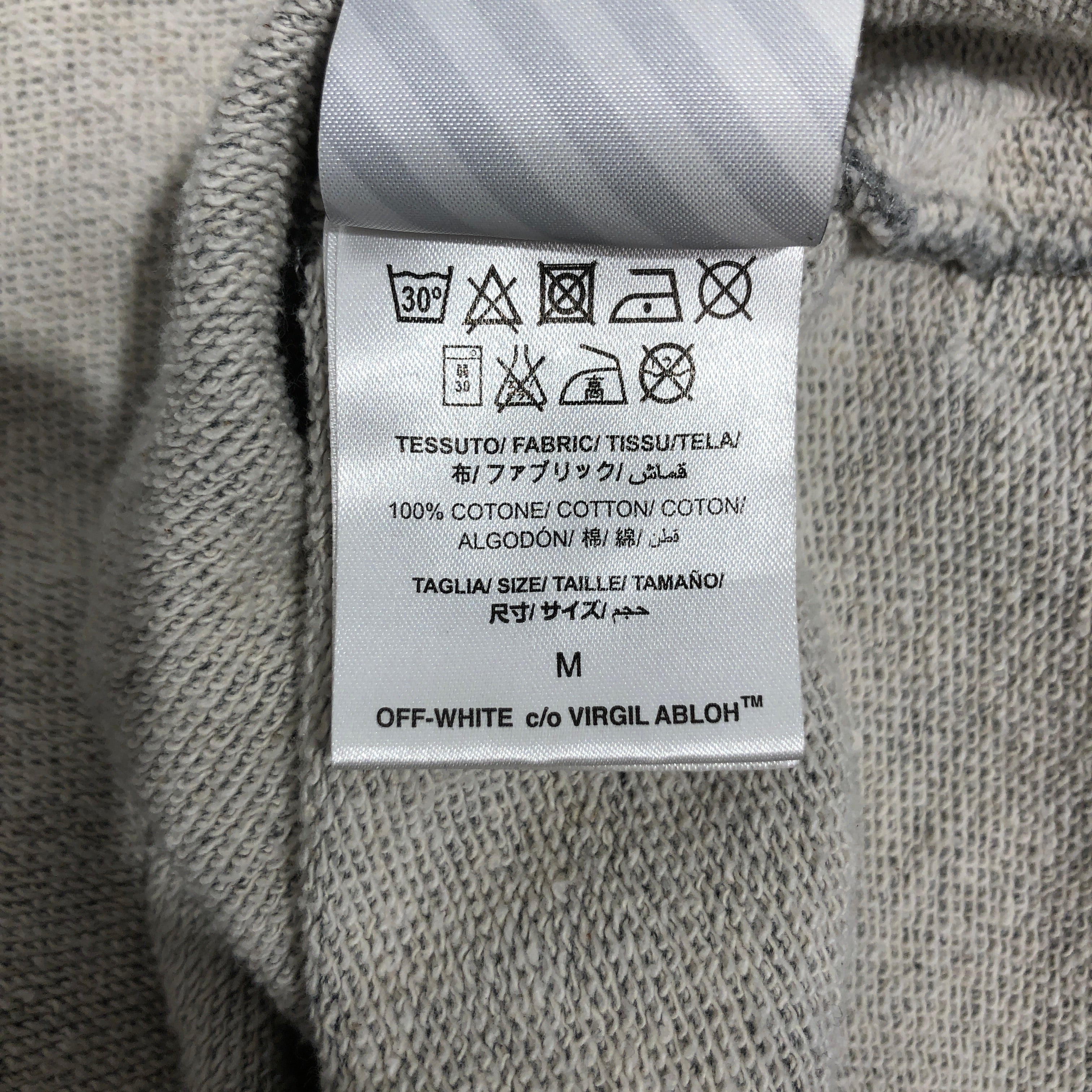 OFF-WHITE/Hoodie/M/Graphic/Cotton/GRY/wave graphic white stripes view 4