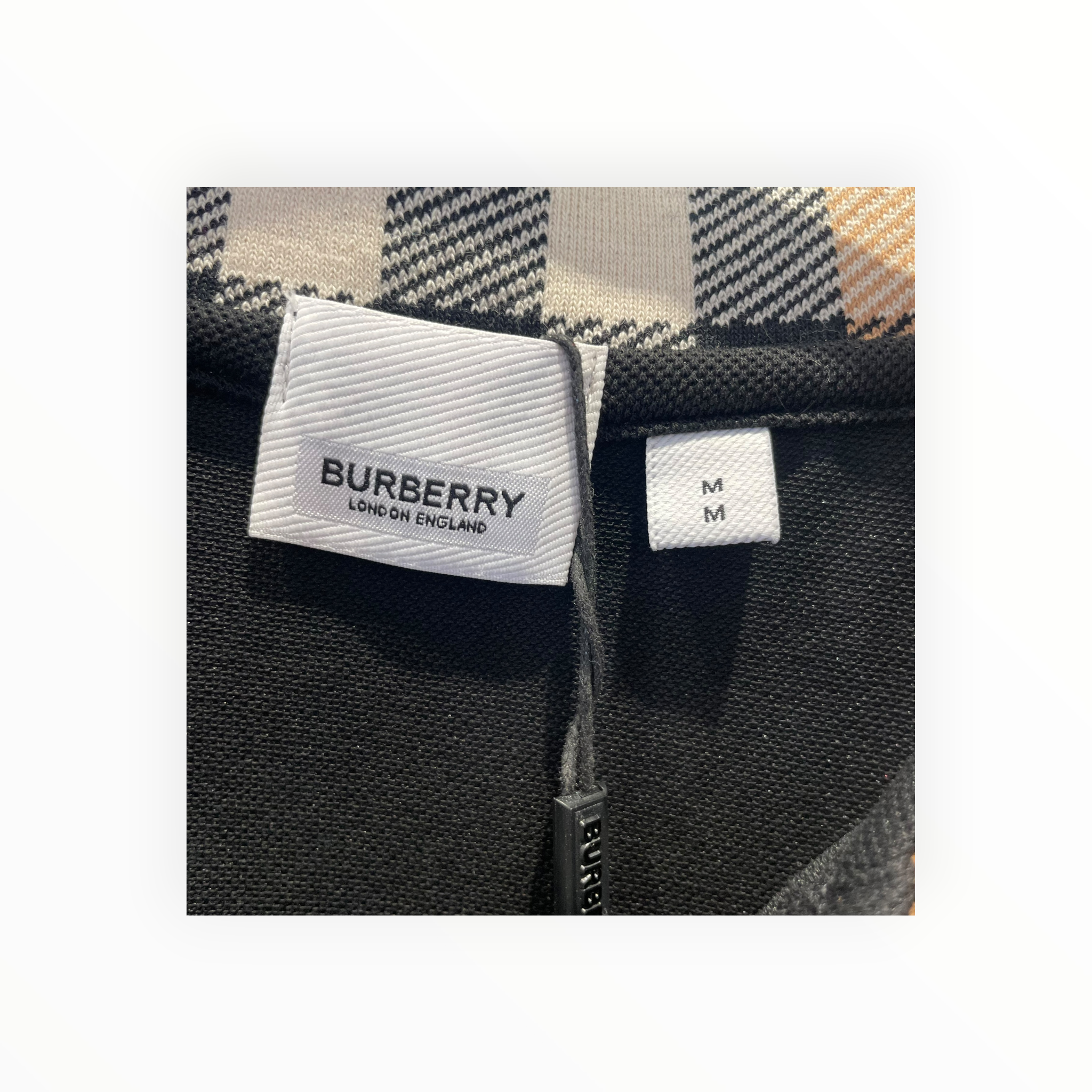 BURBERRY LONDON/T-Shirt/M/Cotton/BLK/Cody Check Collar view 3
