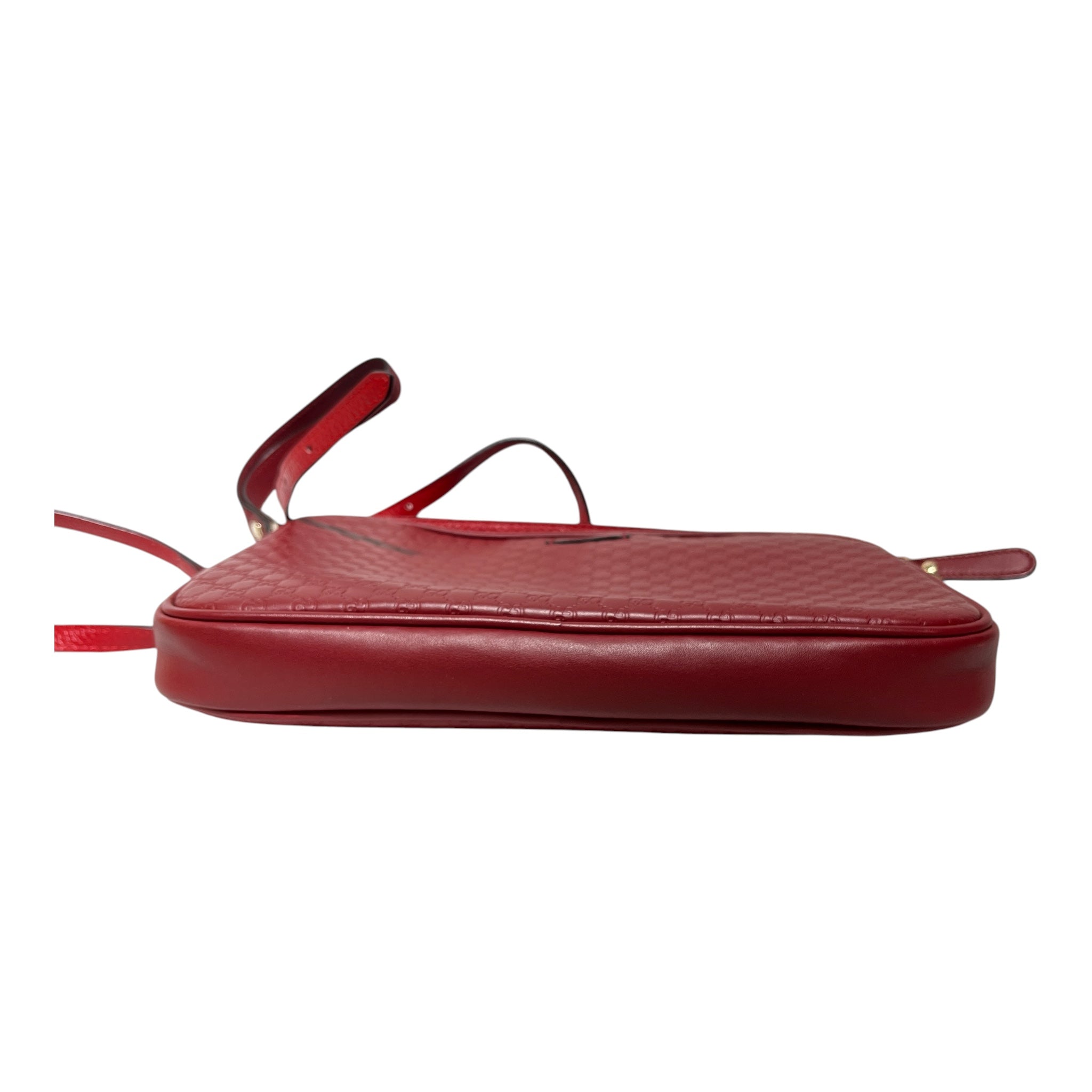 GUCCI/Cross Body Bag/Monogram/Leather/RED/Microguccissima Crossbody view 4