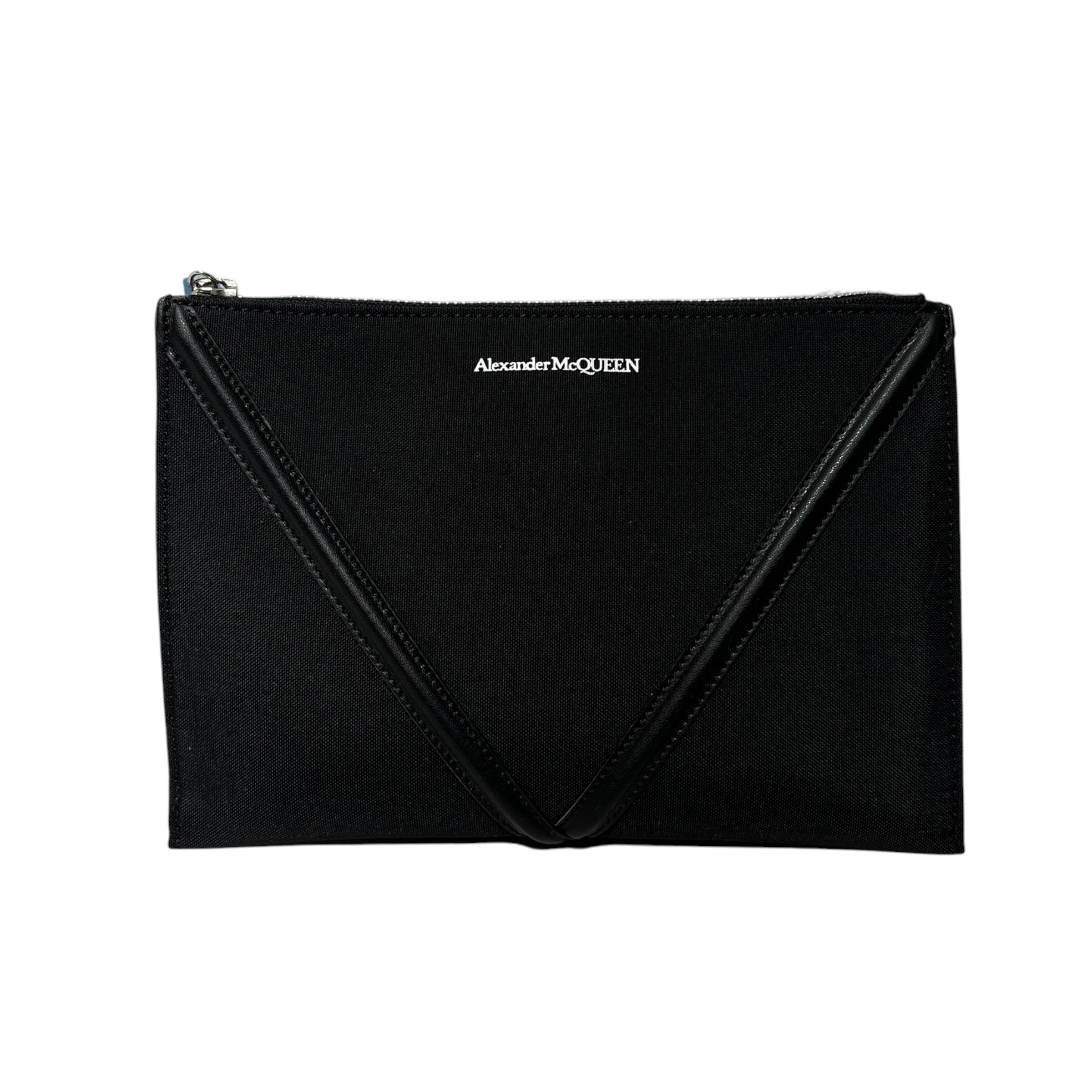 Alexander McQueen/Hand Bag/Nylon/BLK/V SHAPED DETAIL POUCH view 1