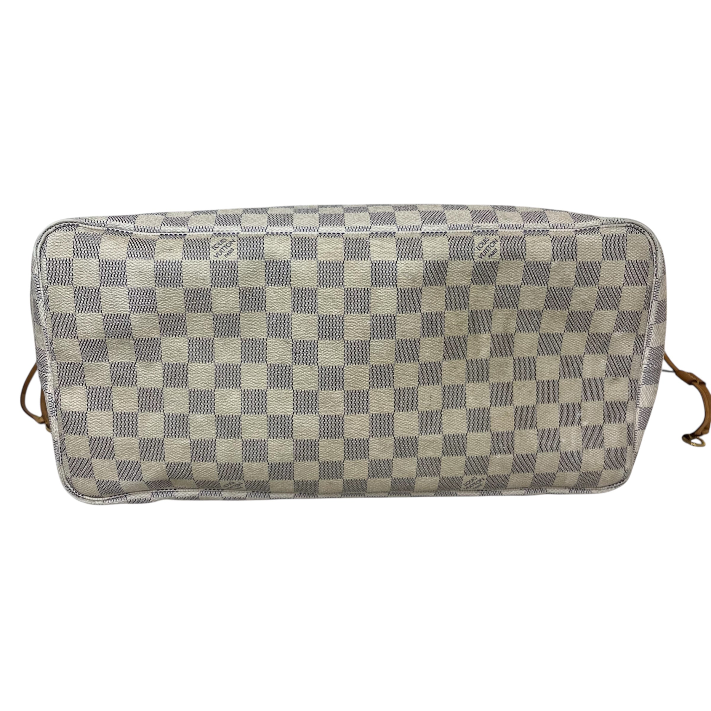 LOUIS VUITTON/Tote Bag/All Over Print/Leather/CRM/Damier Azur Neverfull view 3