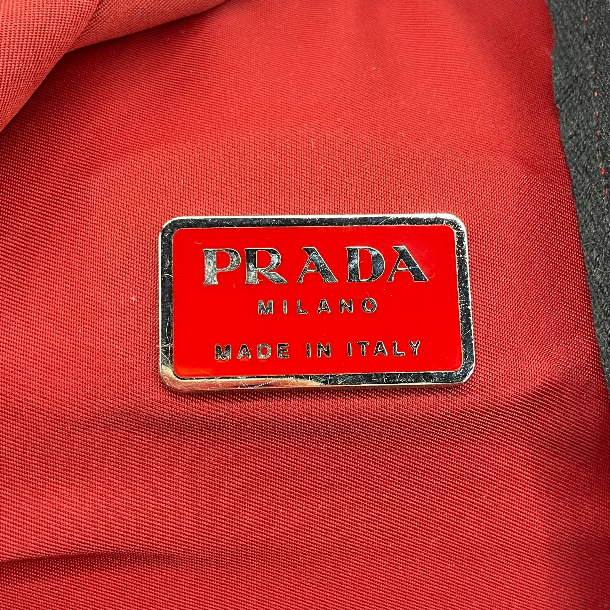 PRADA/Backpack/Nylon/RED/SLV PULL TAB view 5