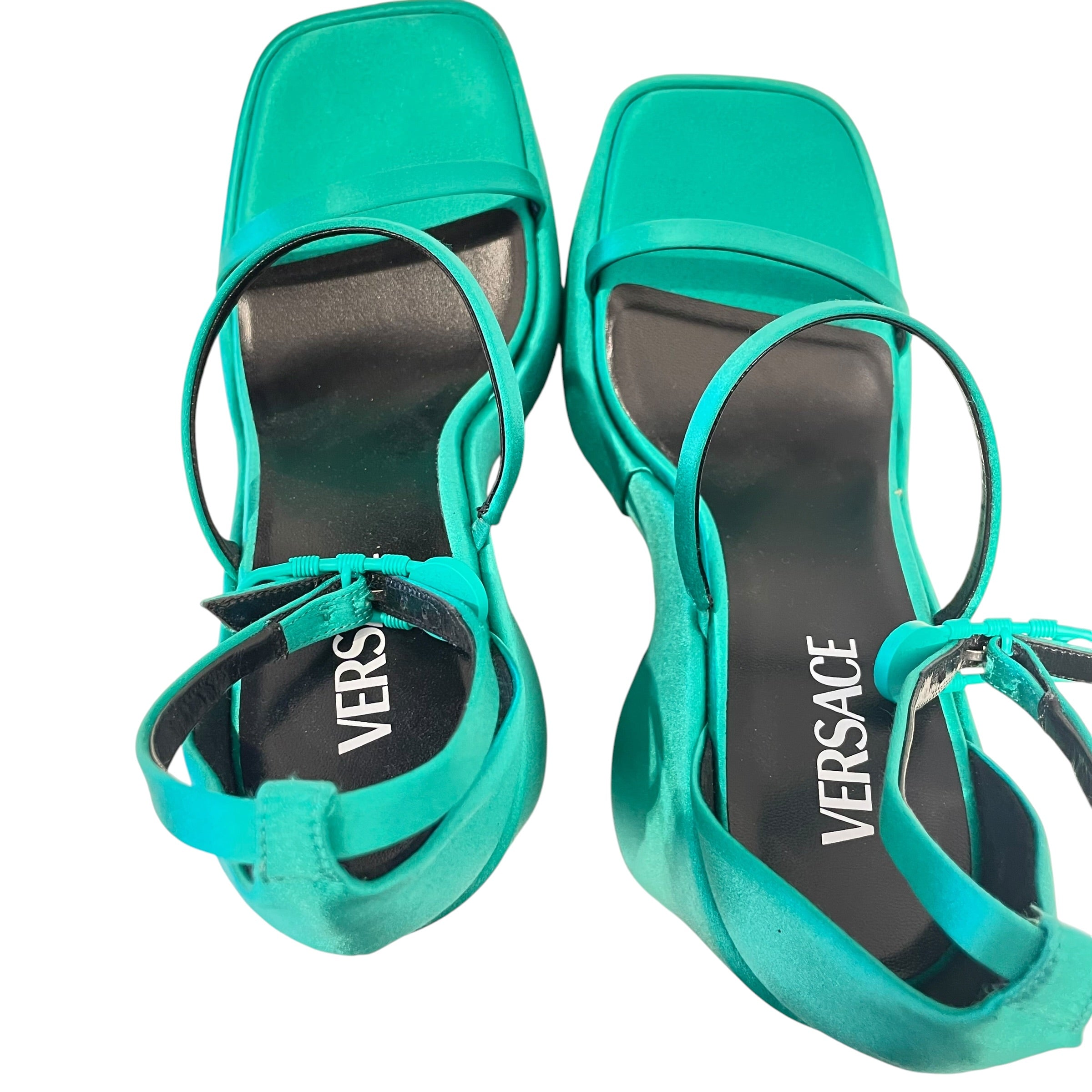 VERSACE/Heels/EU 39.5/Nylon/BLU/Triplatform Wedge Heel view 3