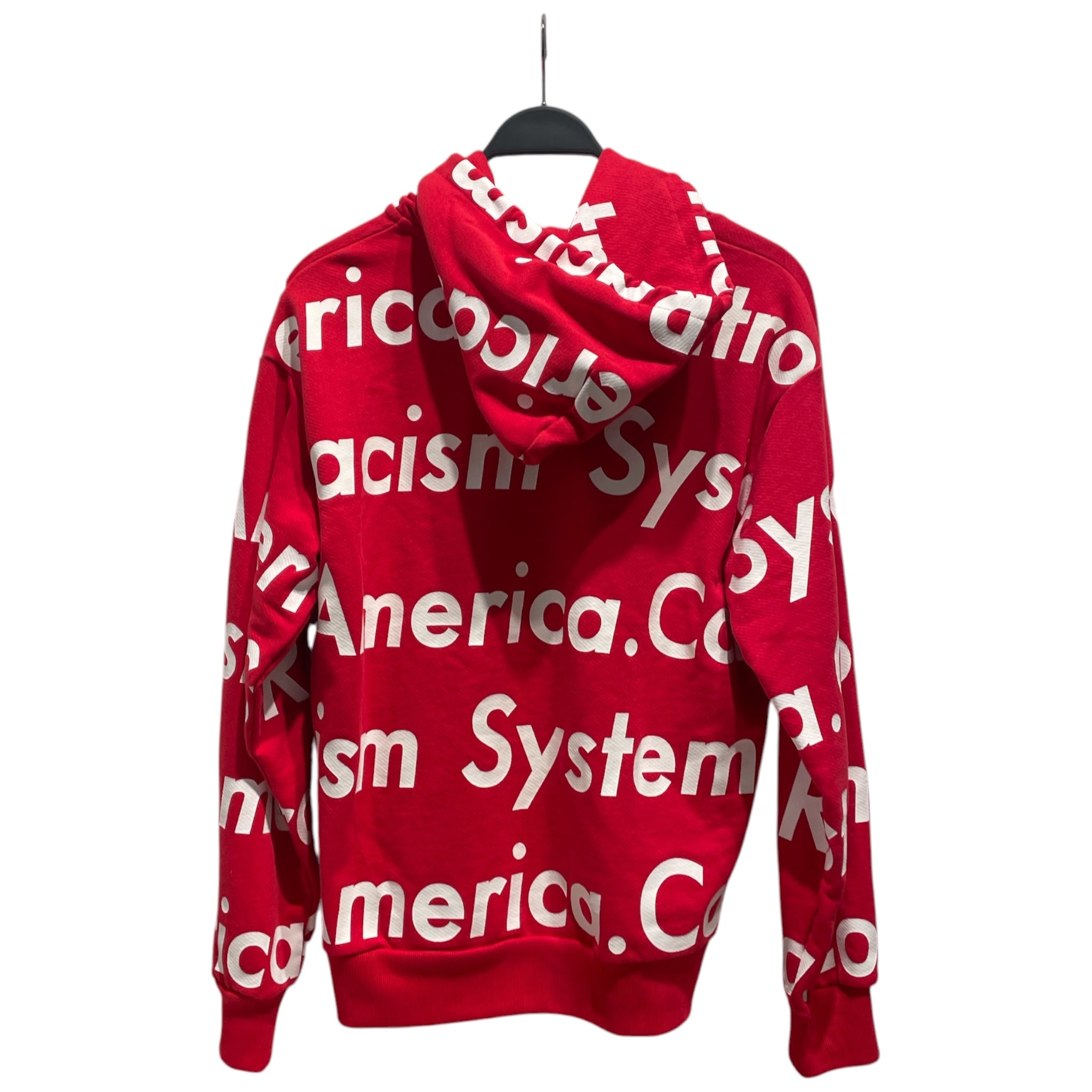 DENIM TEARS/Zip Up Hoodie/M/RED/SYSTEMIC RACISM CONTROLS AMERI view 2