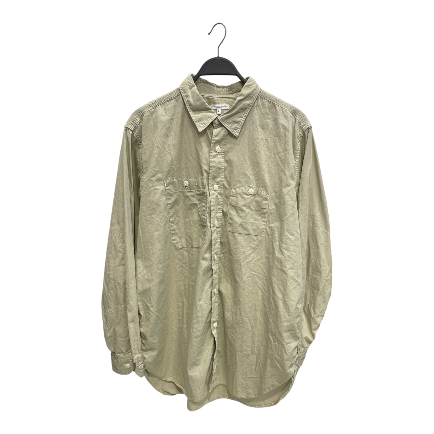 Engineered Garments/LS Shirt/L/Cotton/GRN/UPSIDE DOWN POCKET BUTTON UP view 1