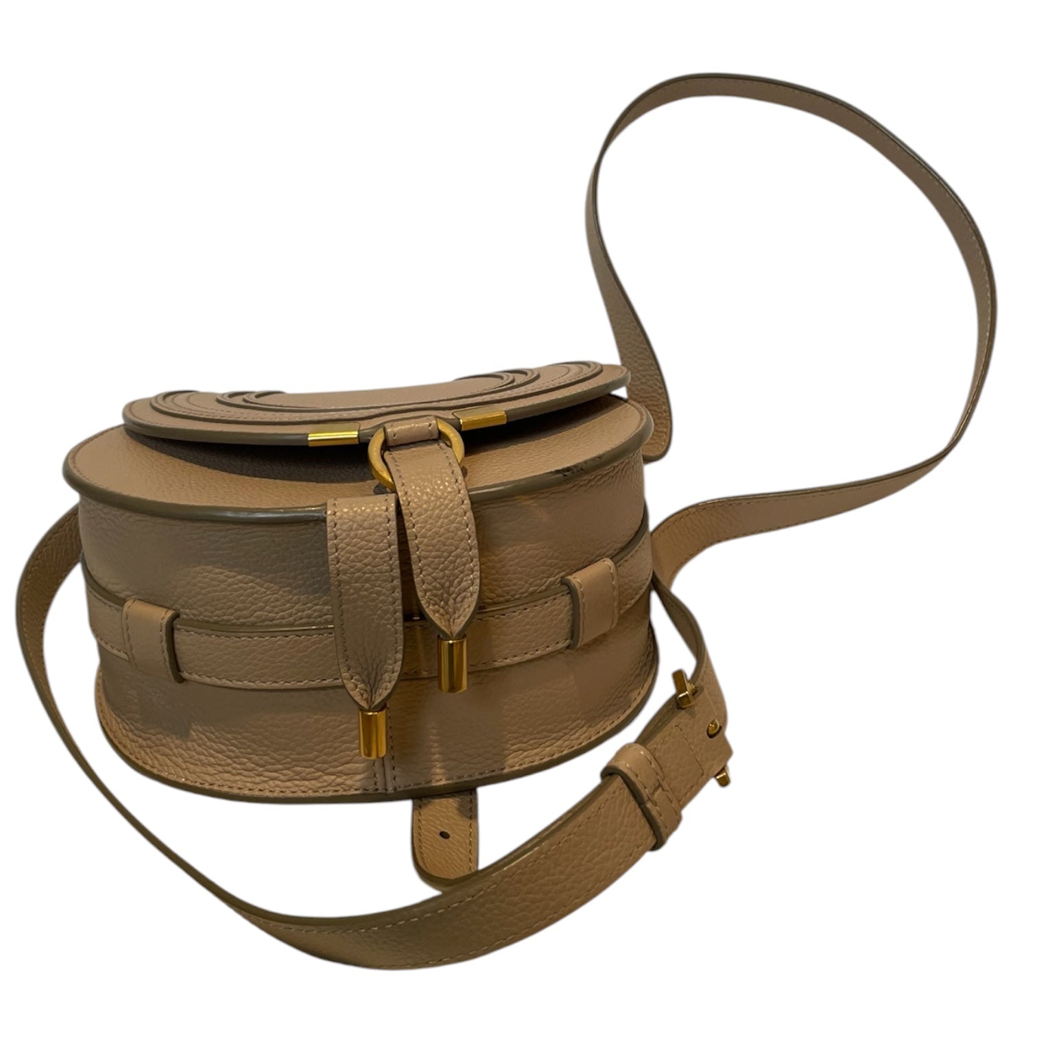Chloe/Cross Body Bag/Leather/BEG/GOLD DETAIL/CROSS OVER view 3