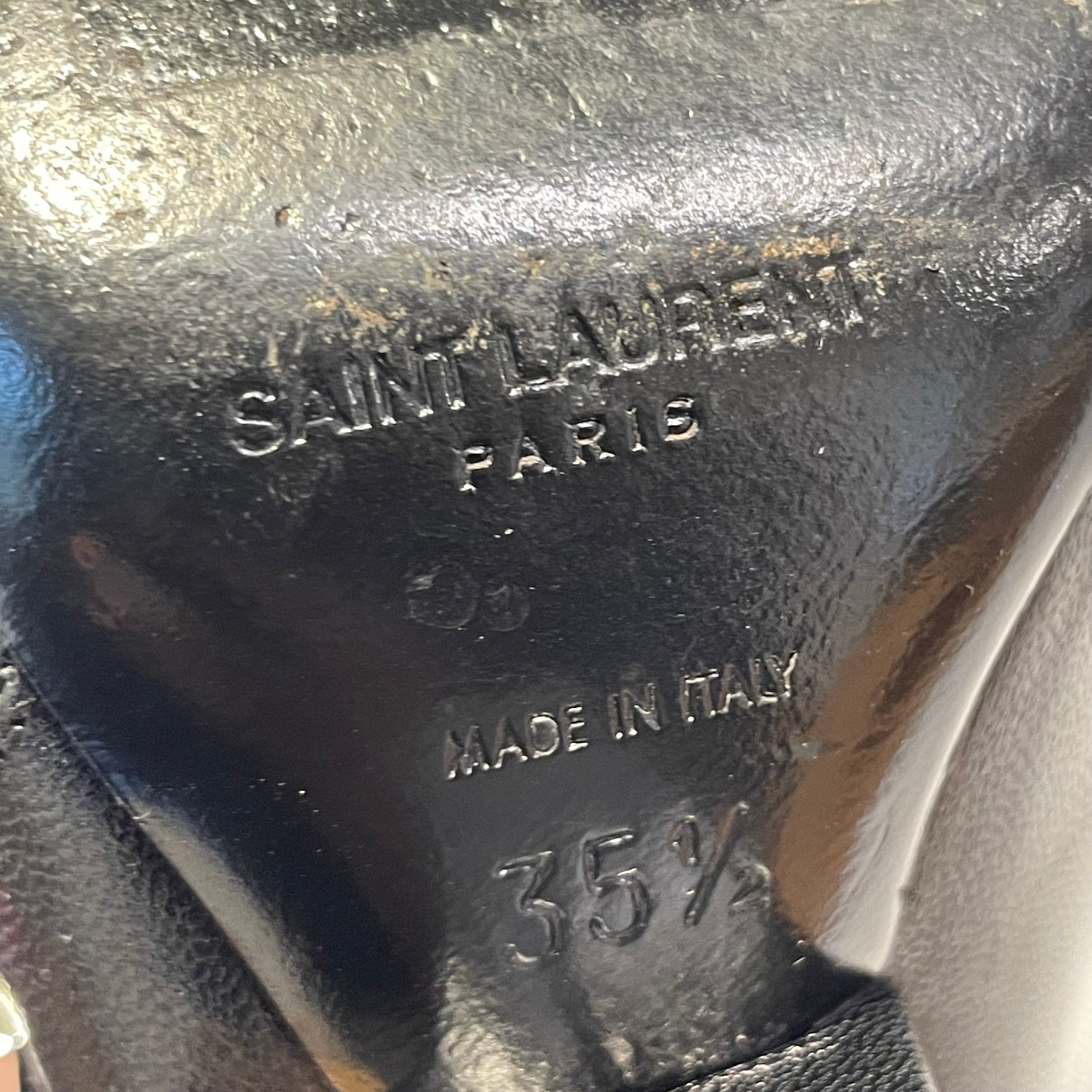 SAINT LAURENT/Heels/EU 35.5/Leather/BLK/sil hardware/ysl logo zipper view 4
