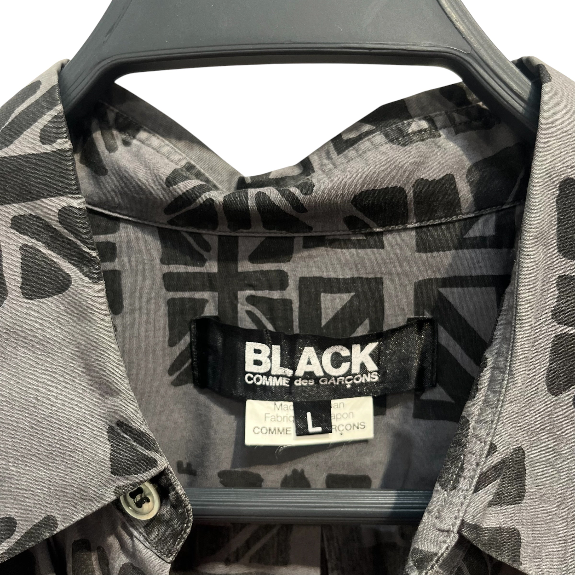 BLACK COMME des GARCONS/Shorts/L/Cotton/GRY/All Over Print/flags all over-LS Shirt view 3