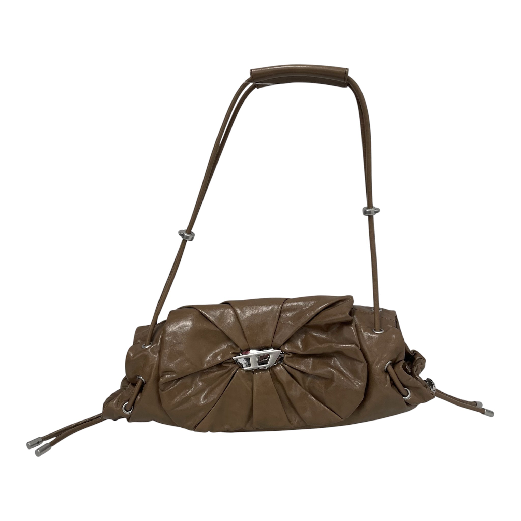 DIESEL/Tote Bag/Leather/KHK/SCRUNCH view 1