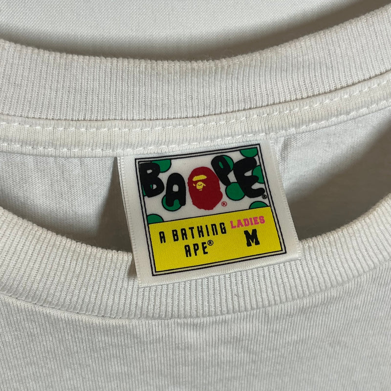 A BATHING APE/T-Shirt/M/Cotton/WHT/Ladies Milo Hoodie Tee