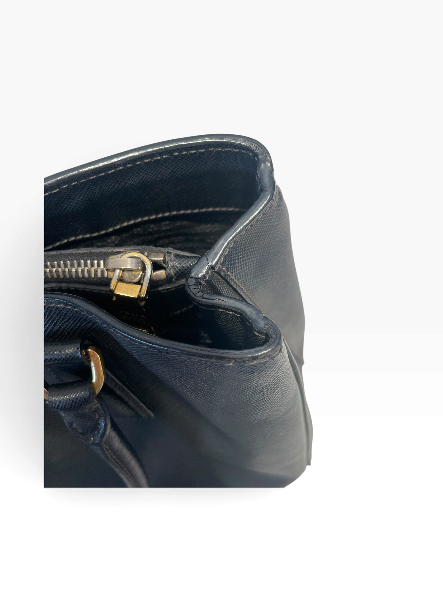PRADA/Hand Bag/Leather/BLK/Galleria Saffiano view 13