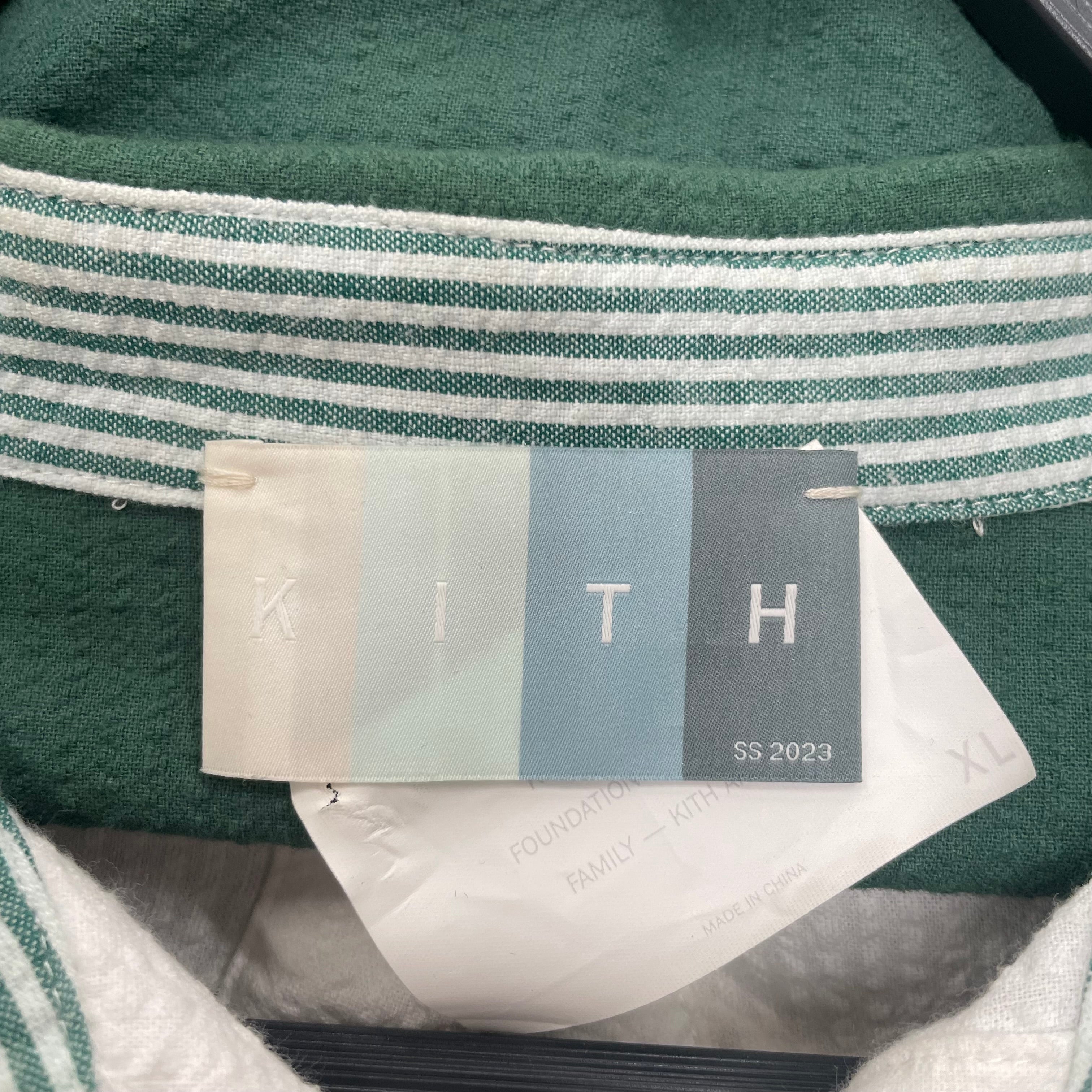 KITH/LS Shirt/XL/Cotton/GRN/Dress/Stripe/ view 3