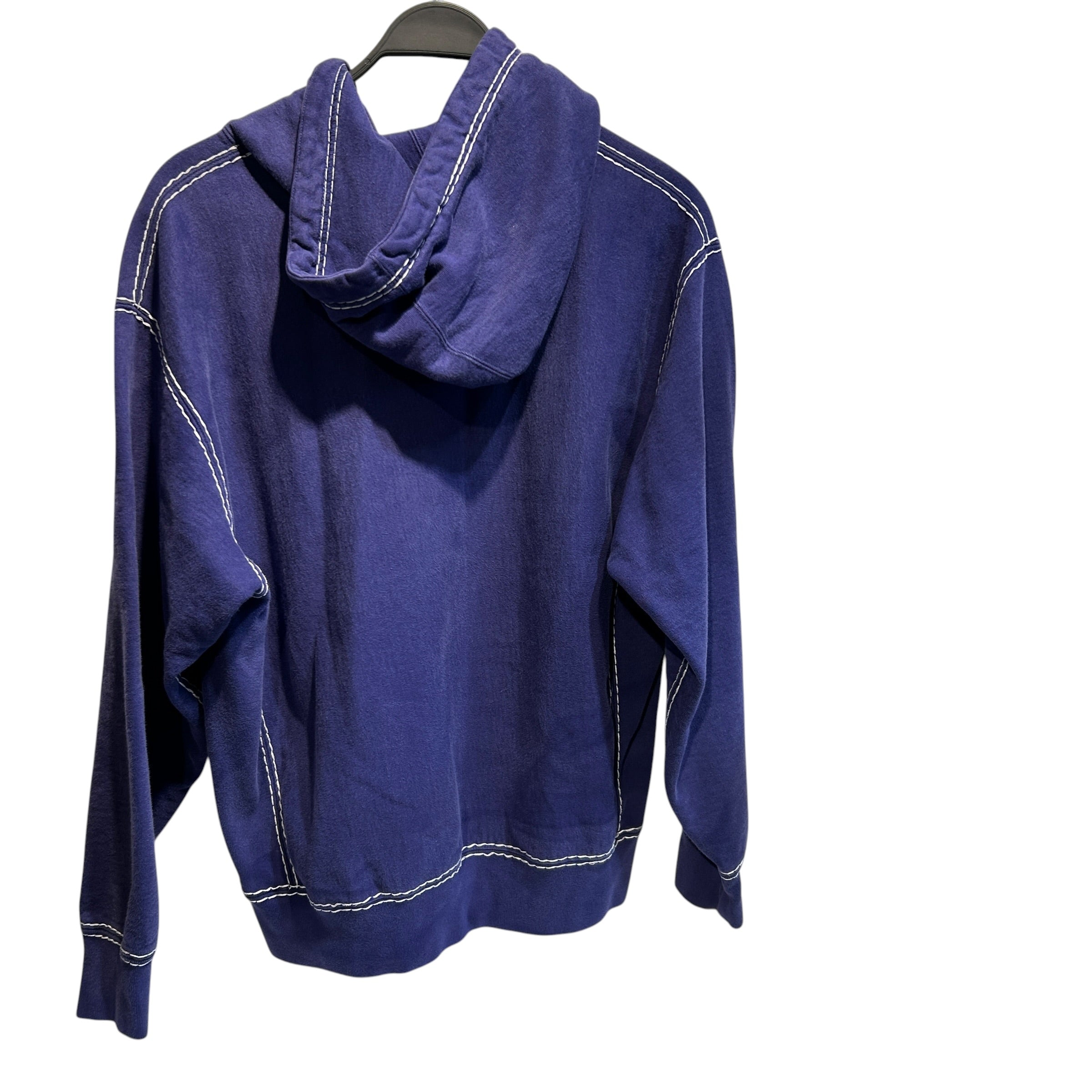 Supreme/Hoodie/M/Cotton/NVY/contrast stitch view 2