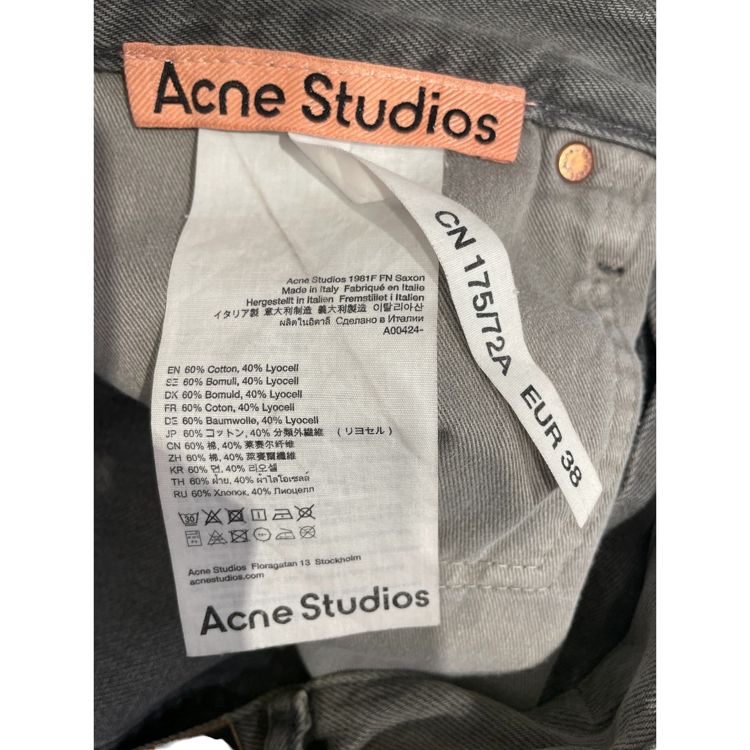 Acne Studios/Wide Leg Pants/30/Cotton/GRY/ view 3