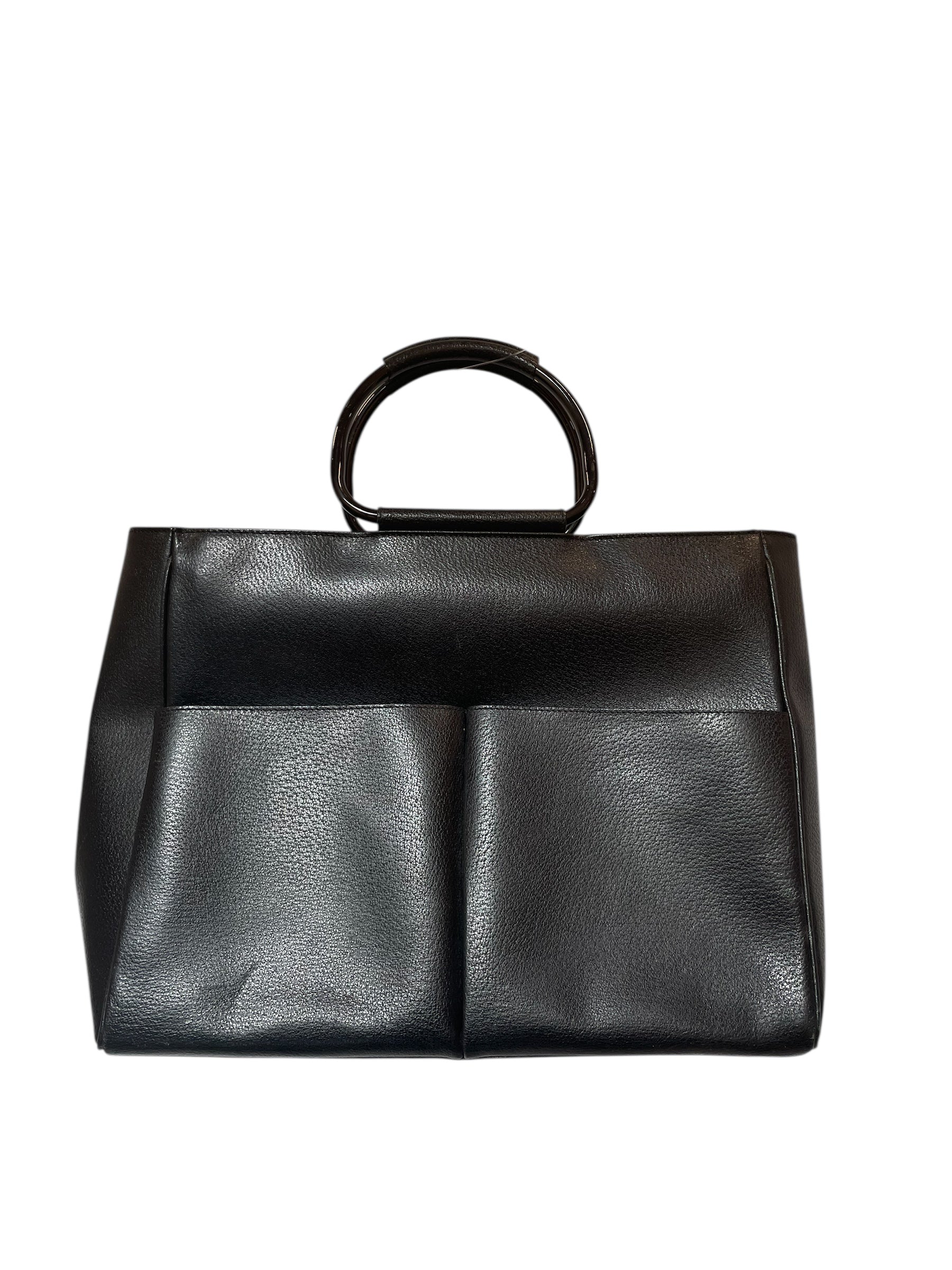 GUCCI/Hand Bag/Leather/BLK/METAL HANDLE view 1