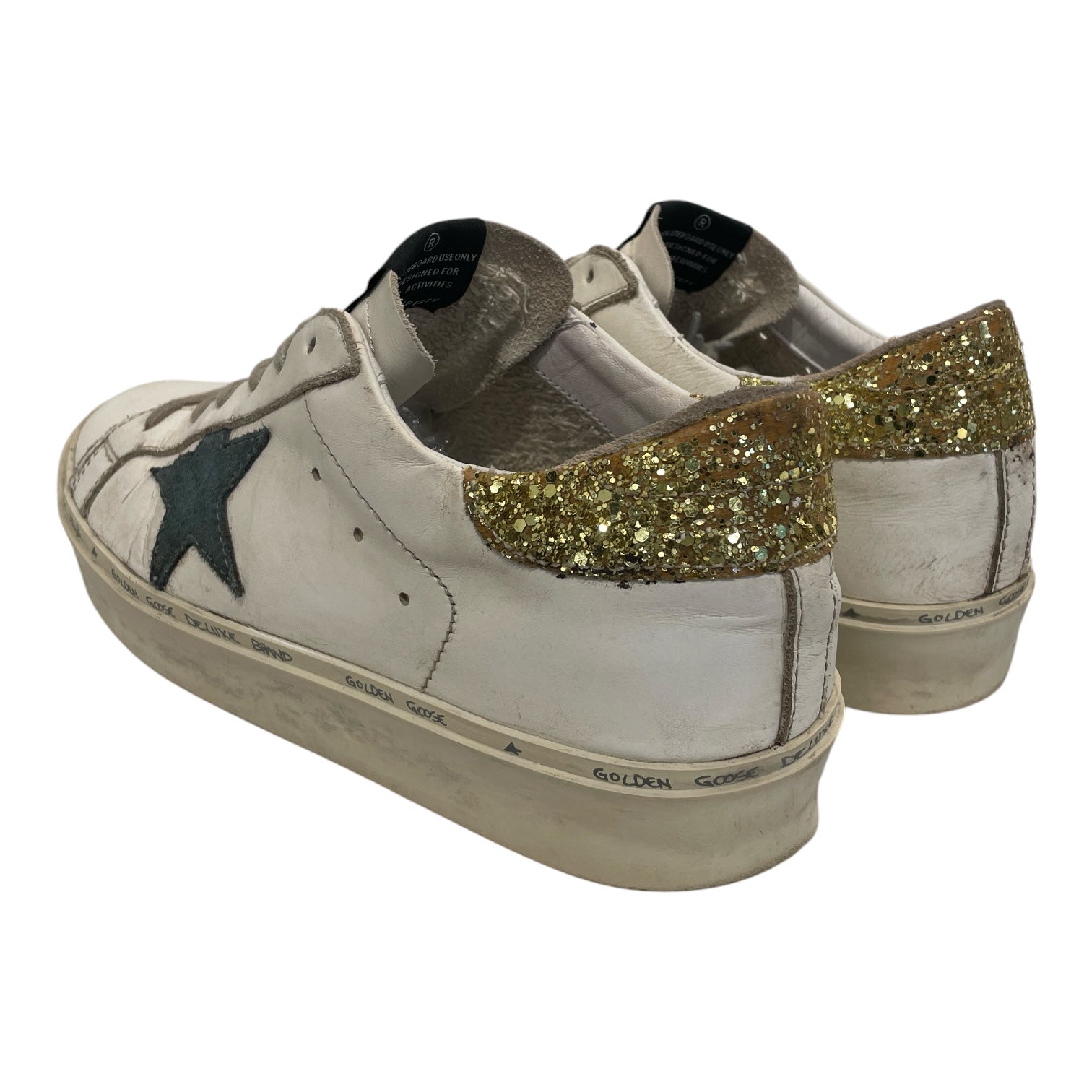 GOLDEN GOOSE/Low-Sneakers/EU 39/Leather/WHT/Gold Glitter view 2