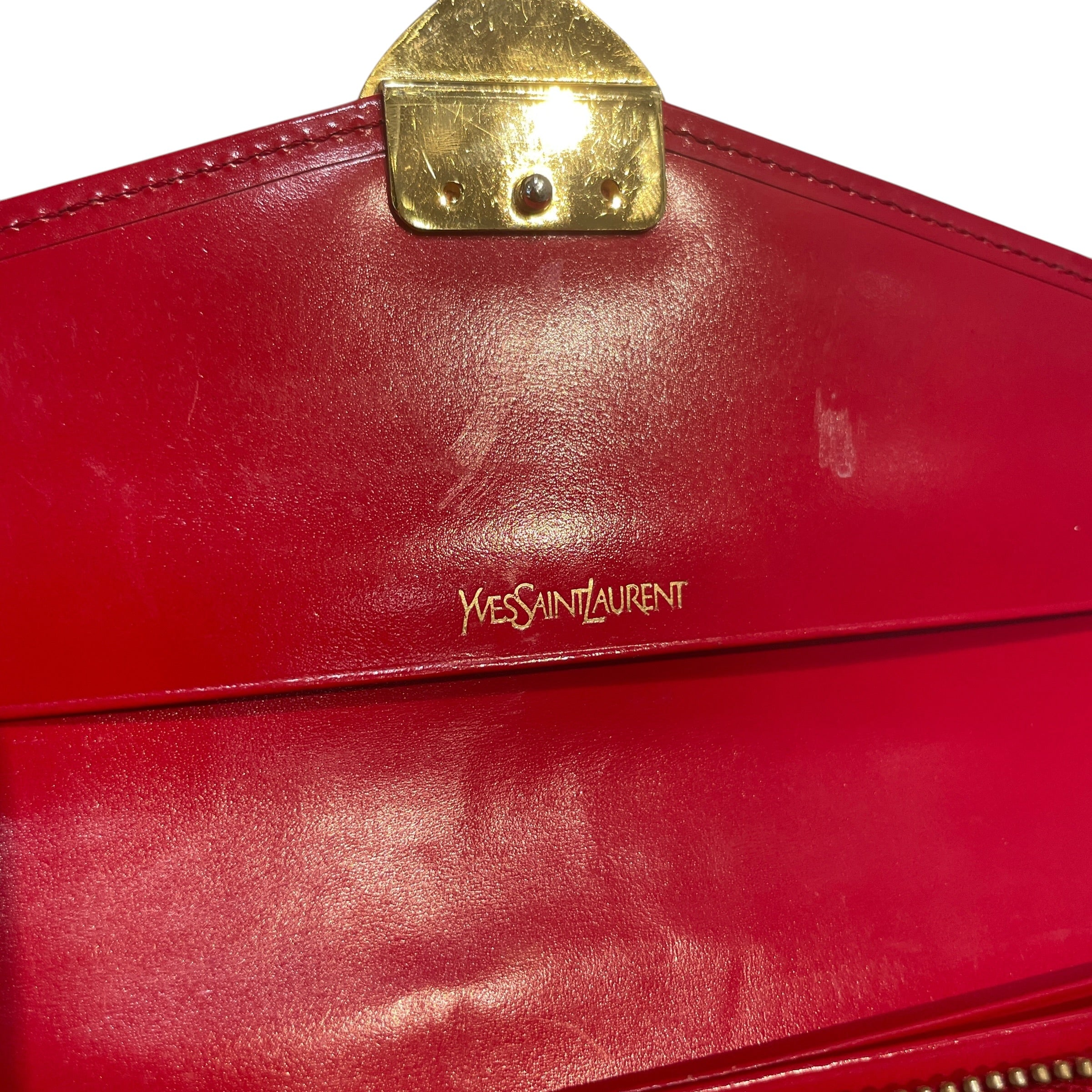 YVES SAINT LAURENT/Long Wallet/Leather/RED/L's/Heart Clasp Wallet view 6