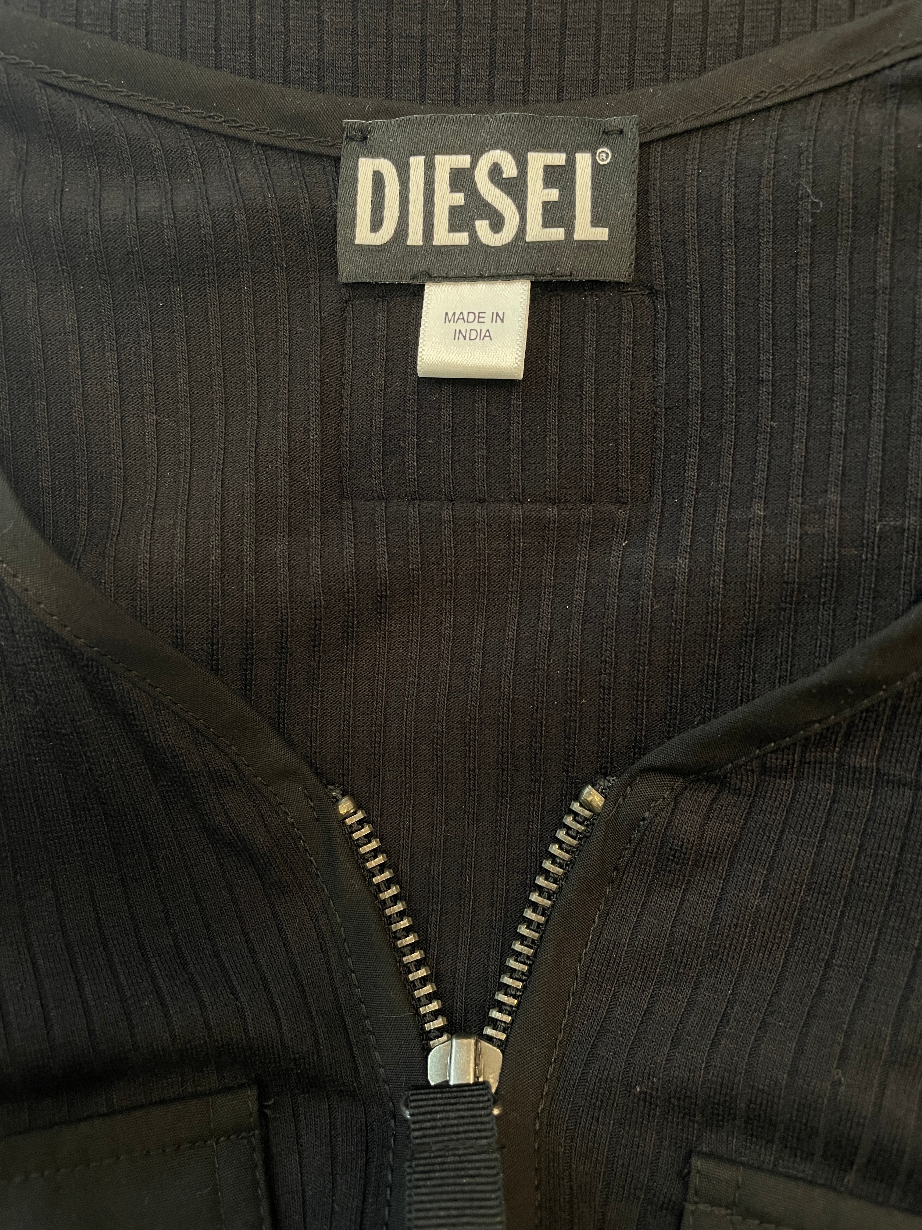 DIESEL/Tank Dress/XS/Cotton/BLK/Midi Length/RIBBED QUARTER ZIP view 5